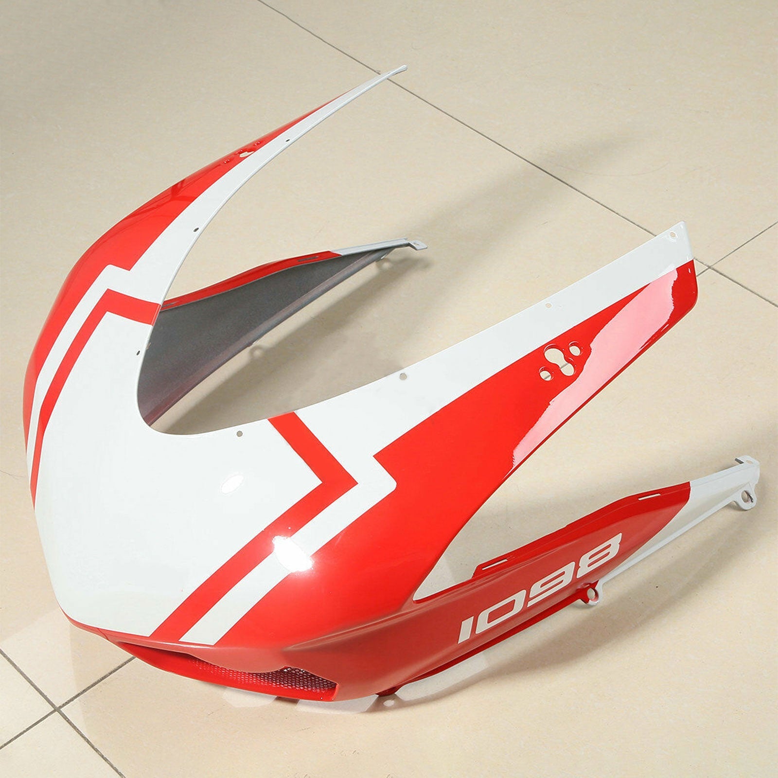 2007-2012 Ducati 1098 848 1198 Red White ABS Fairing Bodywork Kit #20