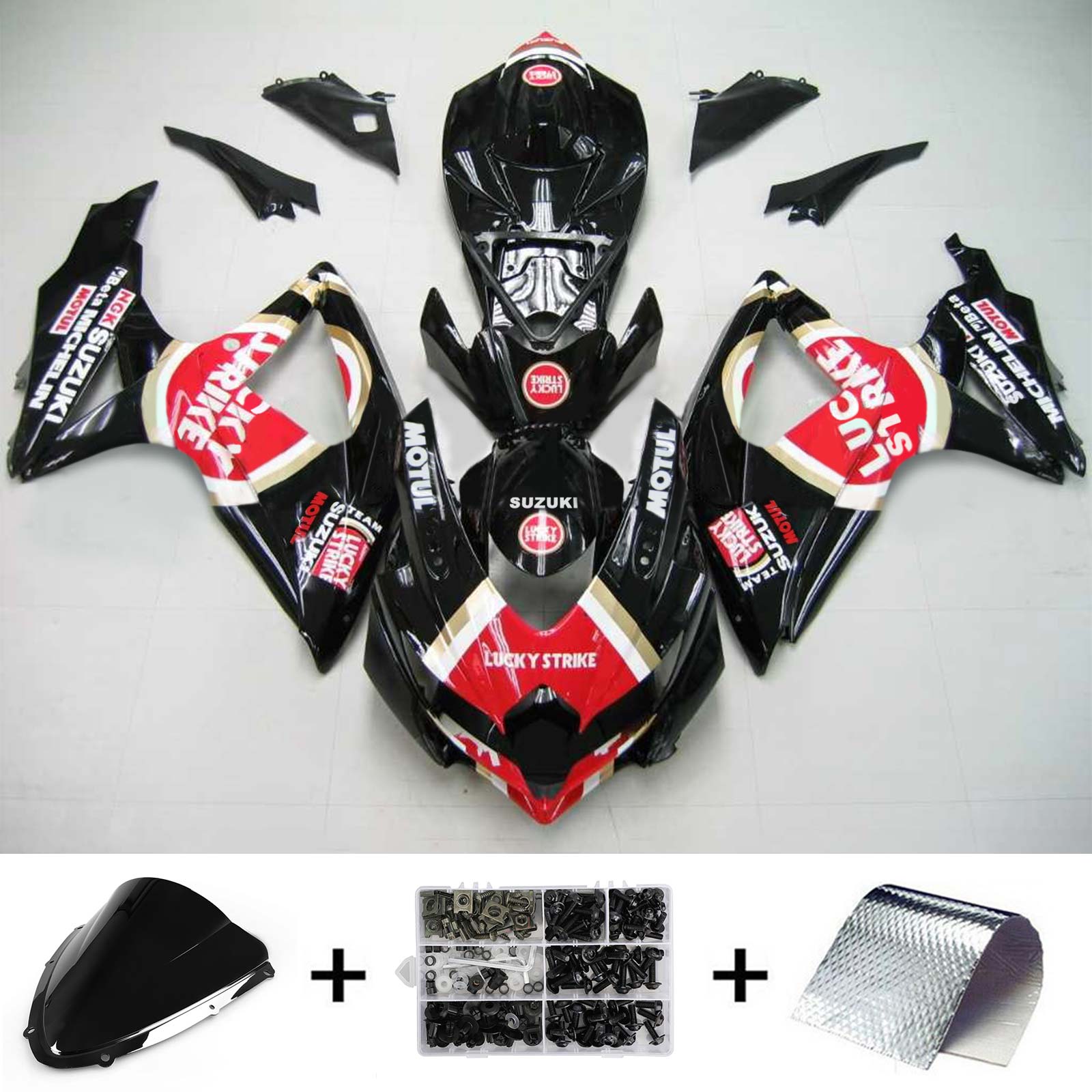 2008-2010 Suzuki GSXR 600/750 K8 Amotopart Kit de carénage d'injection carrosserie plastique ABS #137