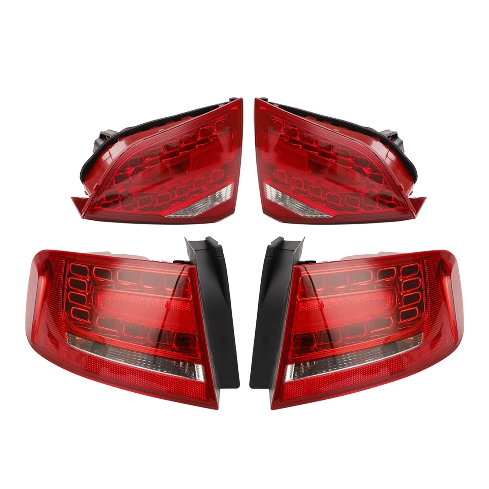 2009-2012 Audi A4 S4 Sedan A4 Outer+Inner Trunk LED Tail Light Lamp 4pcs 8K5945093K