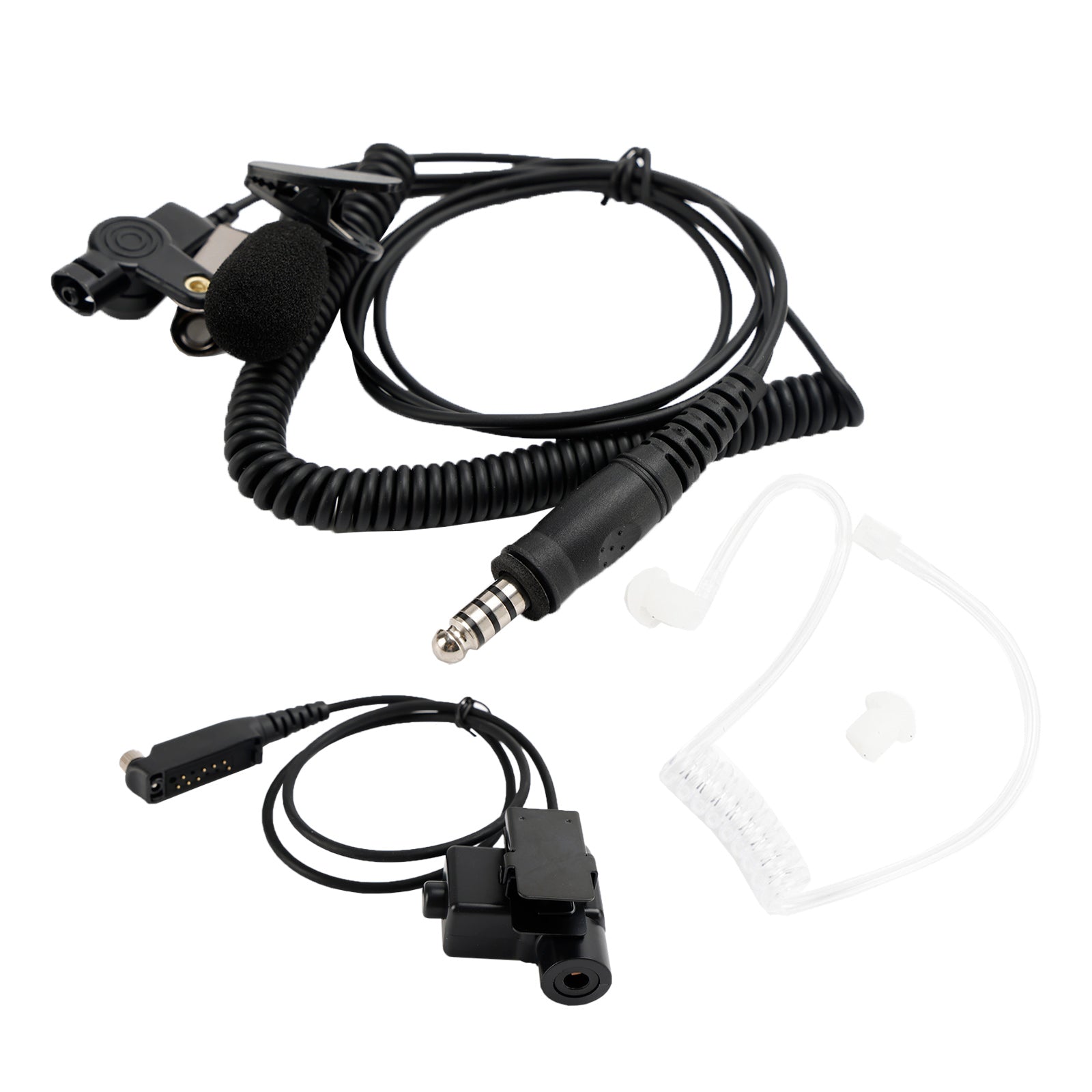 For STP8000 STP8030 STP8035 6-Pin PTT 7.1-A3 Transparent Tube Headset with Mic