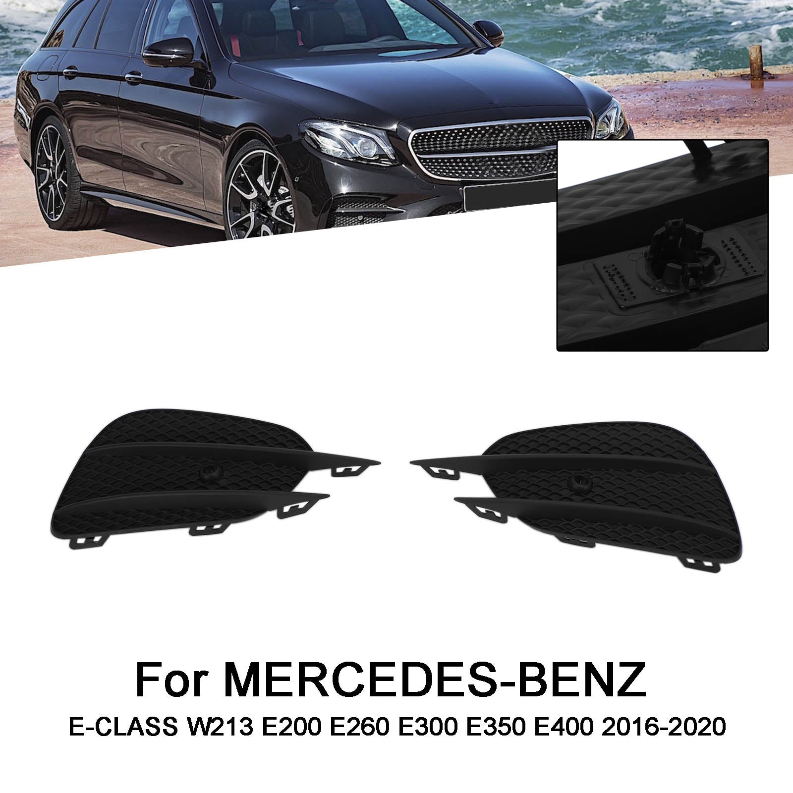 MERCEDES E-KlasseW213 2 stuks bumperrooster mistlampen grill rooster sierlijst afdekking