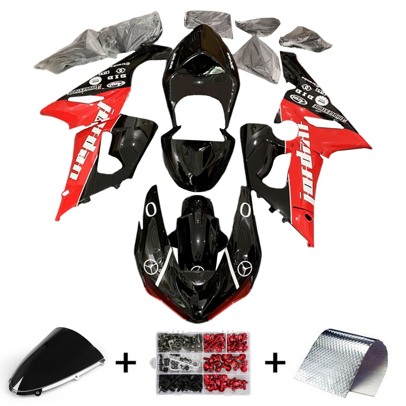 2005-2006 Kawasaki ZX6R 636 Kit de carenado Carrocería Plástico ABS