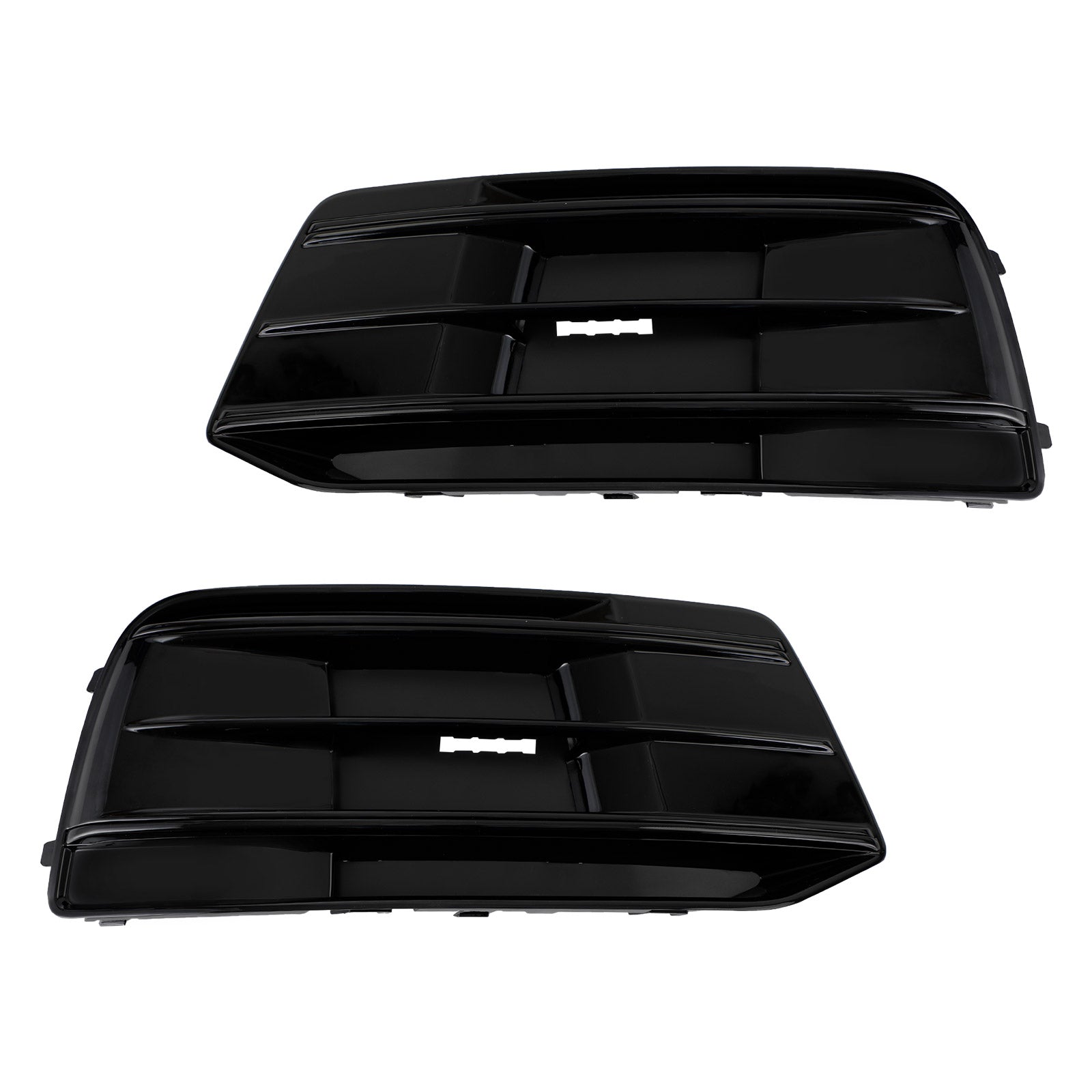 2PCS Audi Q5 2018-2022 Front Bumper Cover Grille Bezel Insert Gloss Black