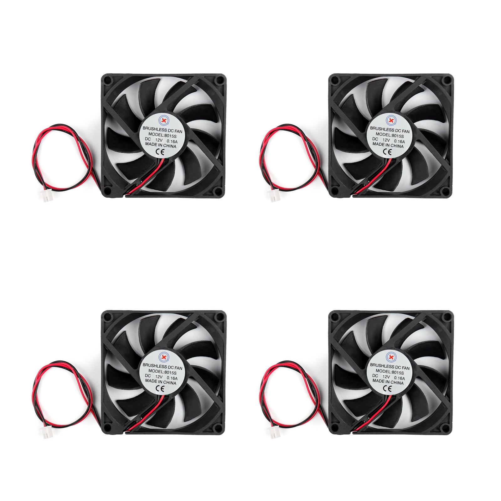 Ventilateur de refroidissement sans balais pour ordinateur PC, 12V, 0,16 a DC, 8015s, 80x80x15mm, fil à 2 broches, 1/4/10 pièces