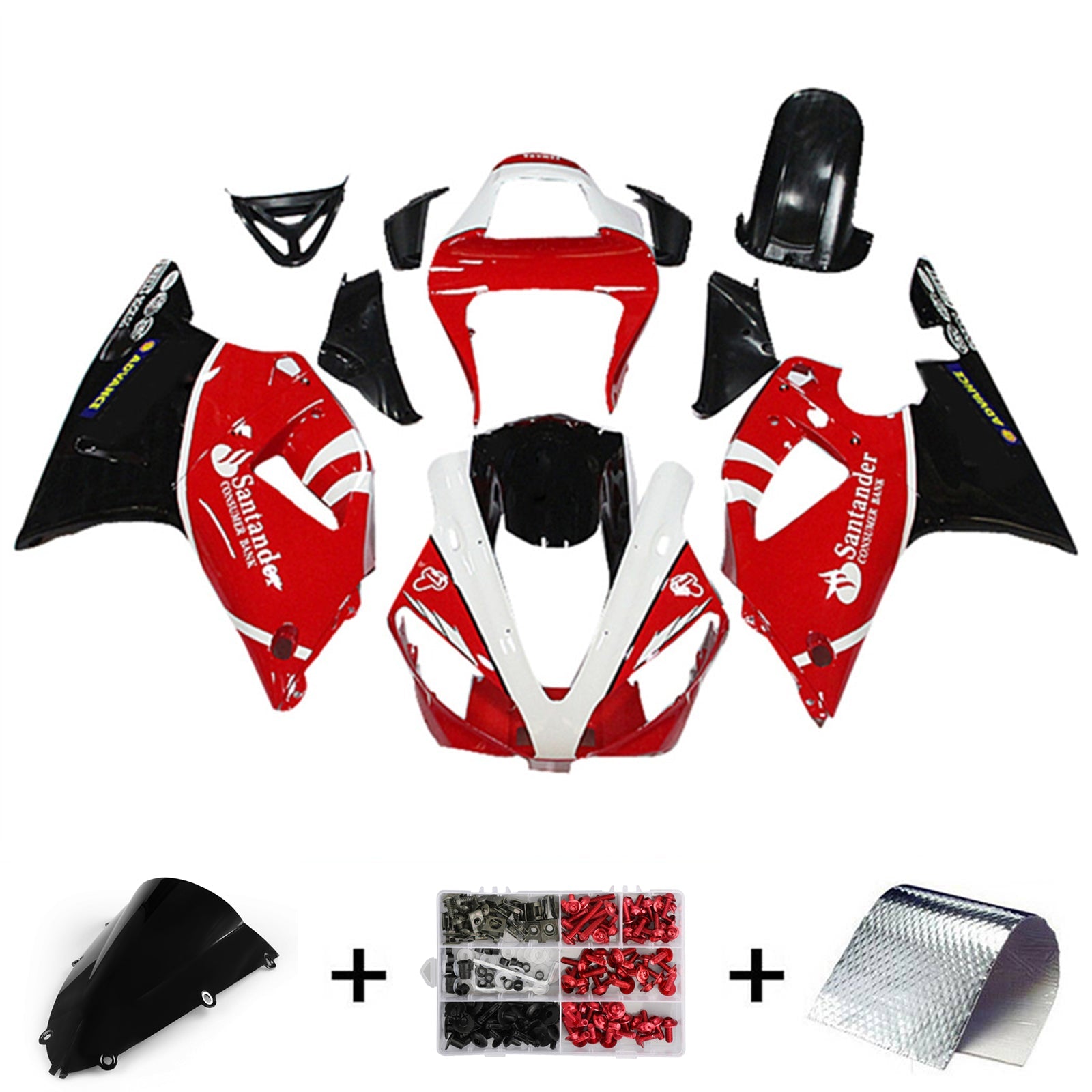 1998-1999 Yamaha YZF 1000 R1 Kit de carénage d'injection carrosserie plastique ABS # 129