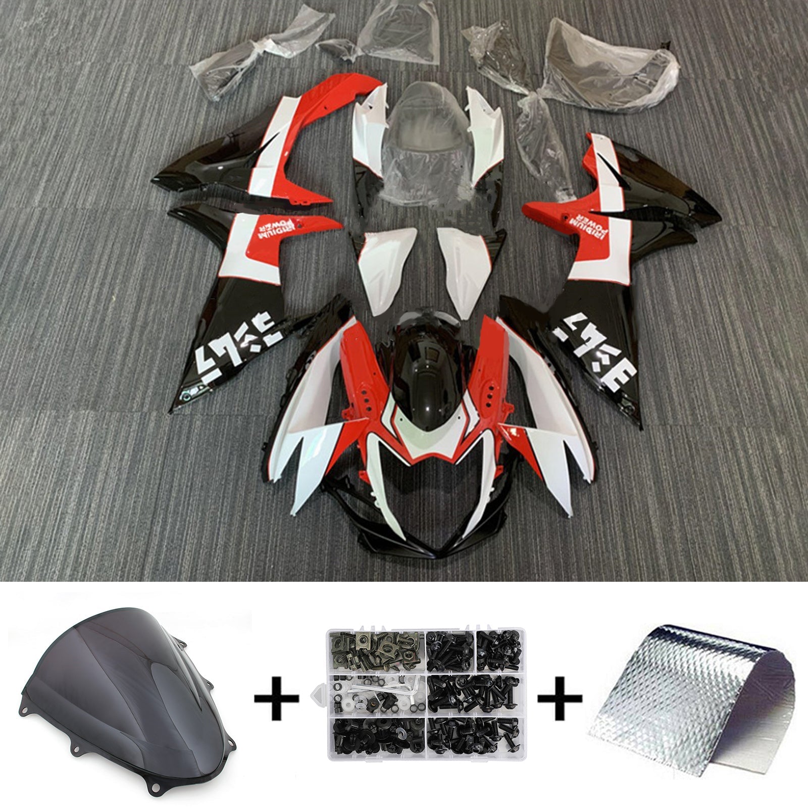 2011-2024 Suzuki GSXR 600/750 K11 Kit de carénage d'injection Amotopart carrosserie plastique ABS #101