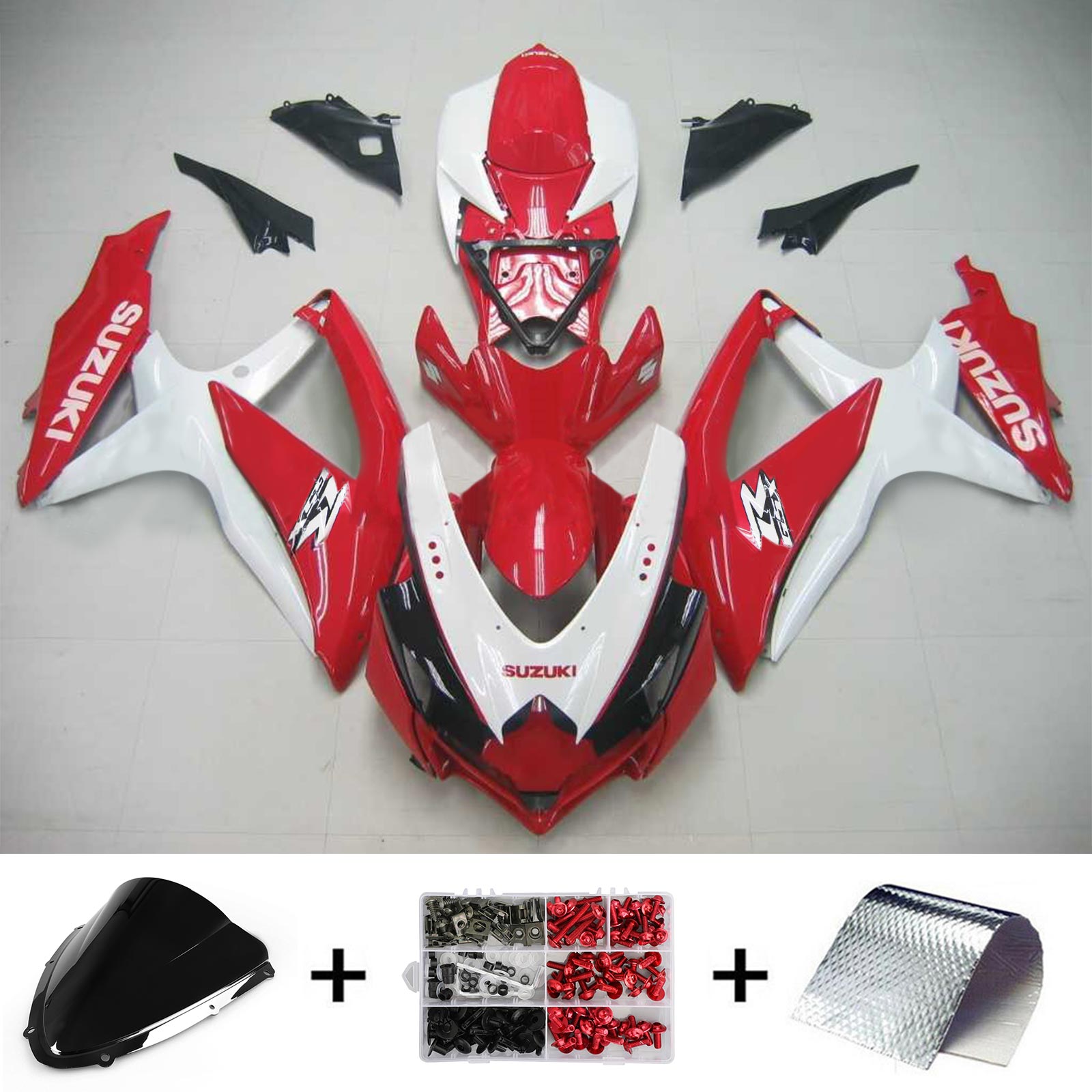 2008-2010 Suzuki GSXR 600/750 K8 Amotopart Kit de carénage d'injection carrosserie plastique ABS #132