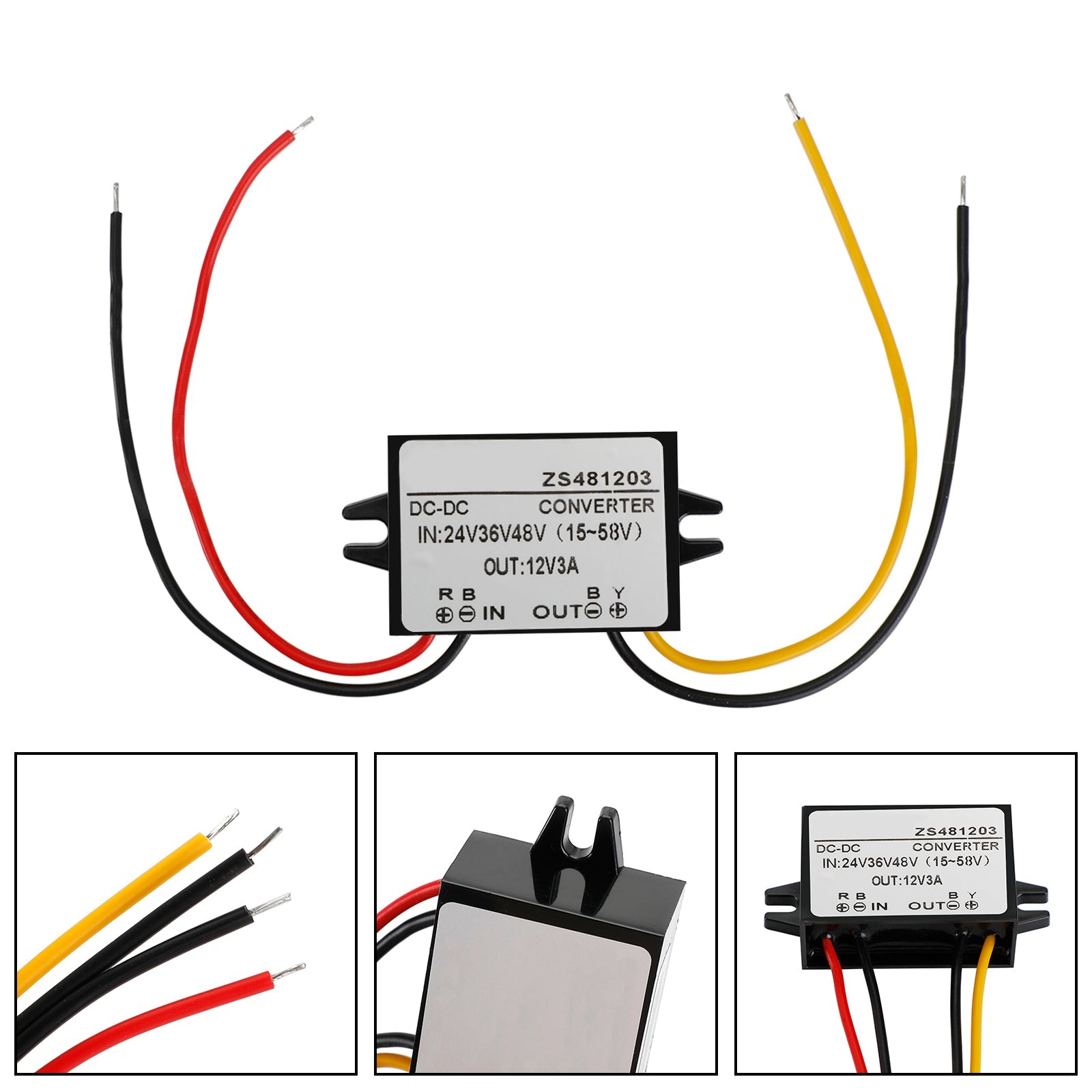 Waterproof DC-DC Converter 24V 36V 48V Step Down to 12V Power Supply Module