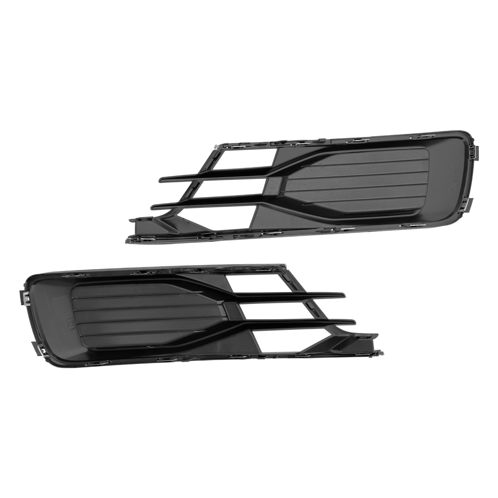 Audi A6 C7 2014-2018 2 STUKS Voorbumper Mistlamp Cover Grill Zwart Chroom