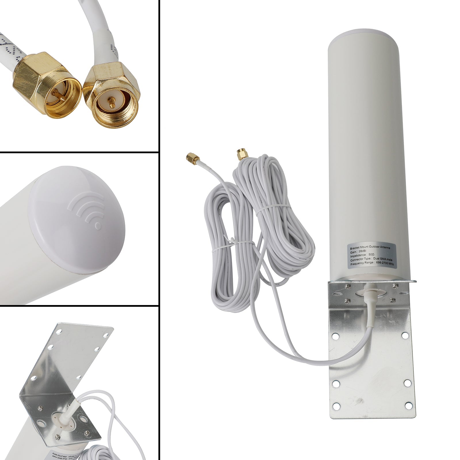 Antenne externe 3G 4G SMA/TS-9 28DBi pour routeur cellulaire LTE MOFI 4500