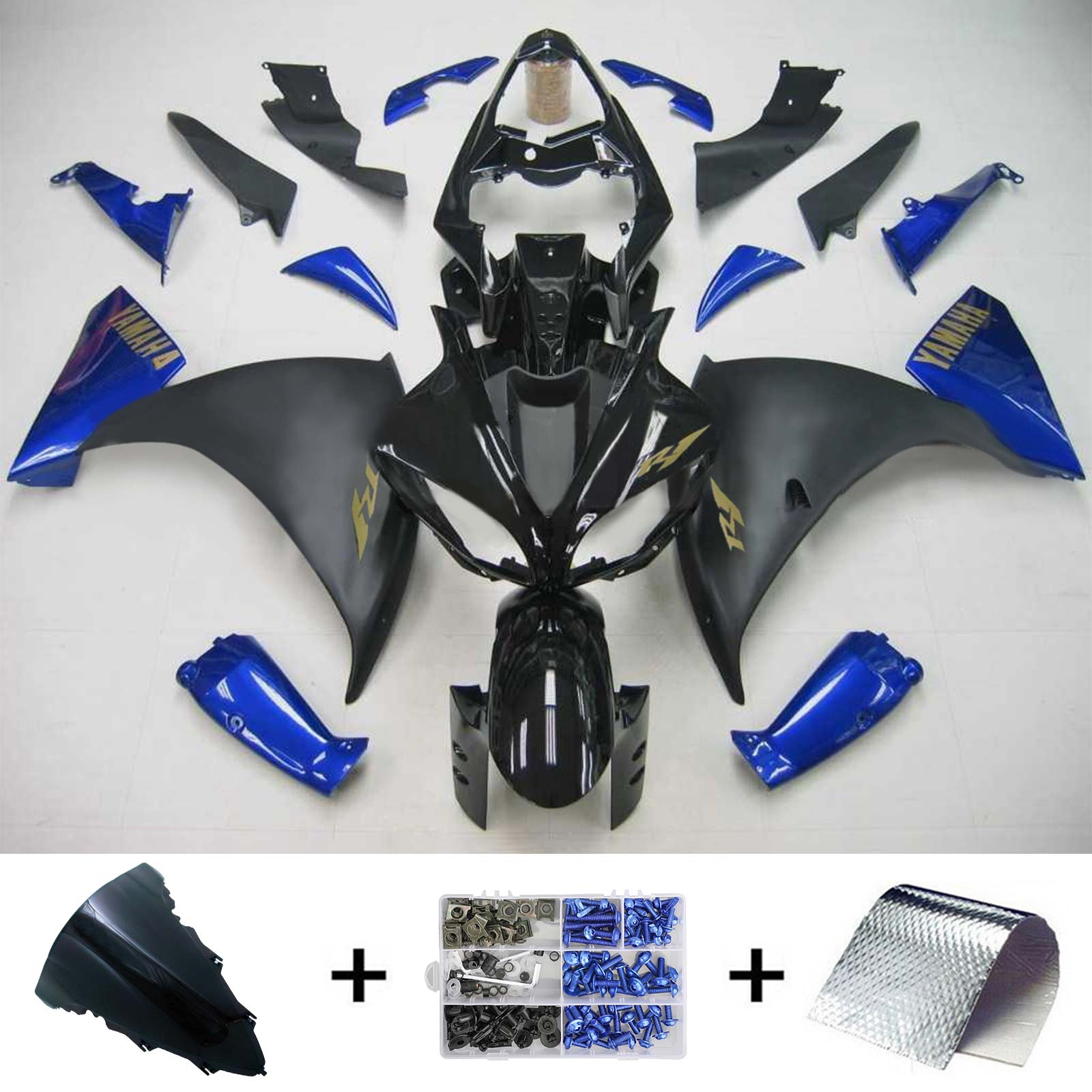 2009-2011 Yamaha YZF 1000 R1 Amotopart Kit de carénage d'injection carrosserie plastique ABS #136