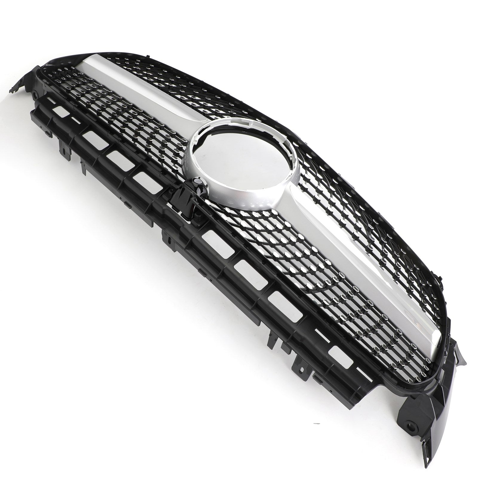 Diamond Silver Border Front Grille Grill Fit Mercedes BenzW213 E300 E400 16-19