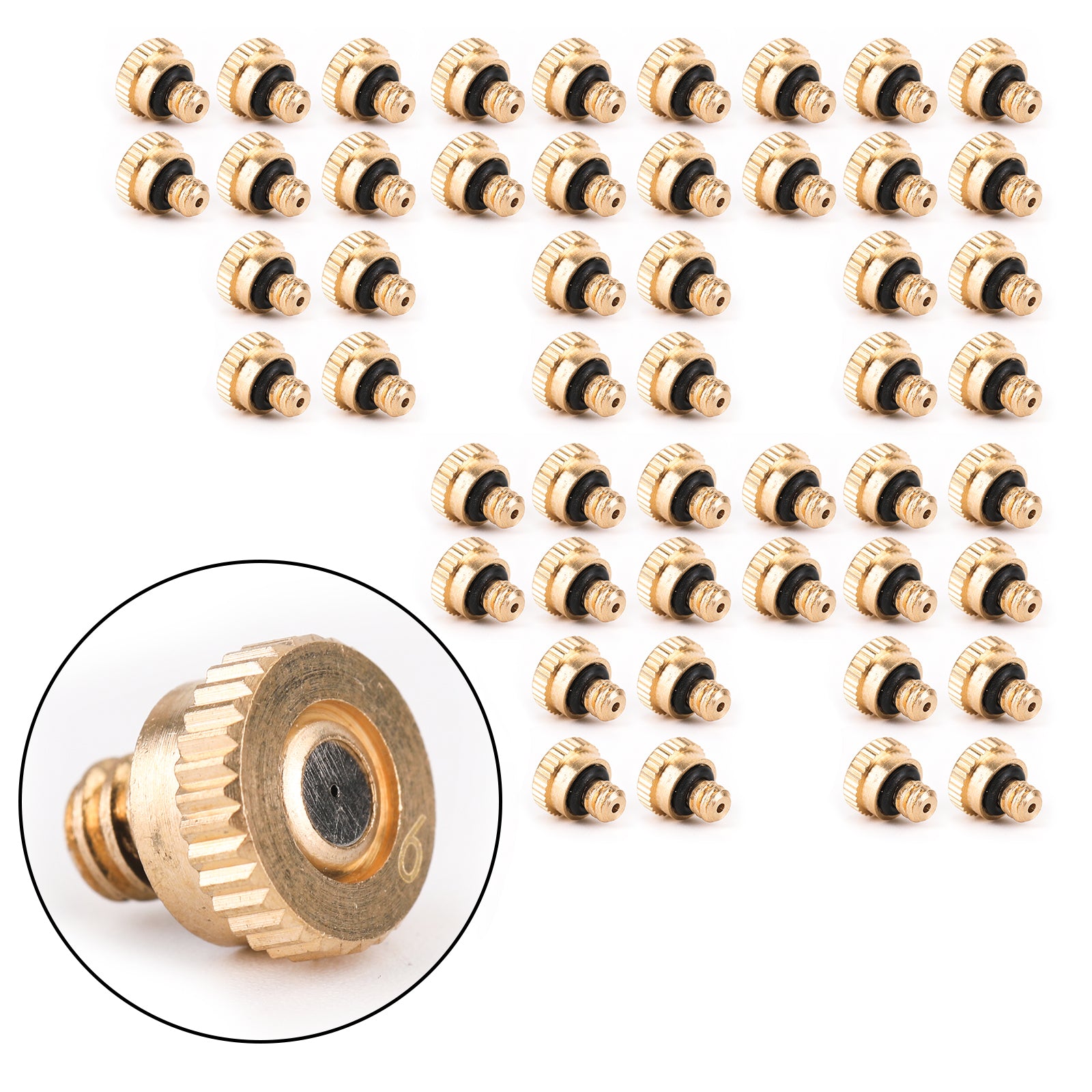 10X/20X/50X Brass Misting Nozzles Water Mister Sprinkle For Cooling System 0.024" 10/24 UNC