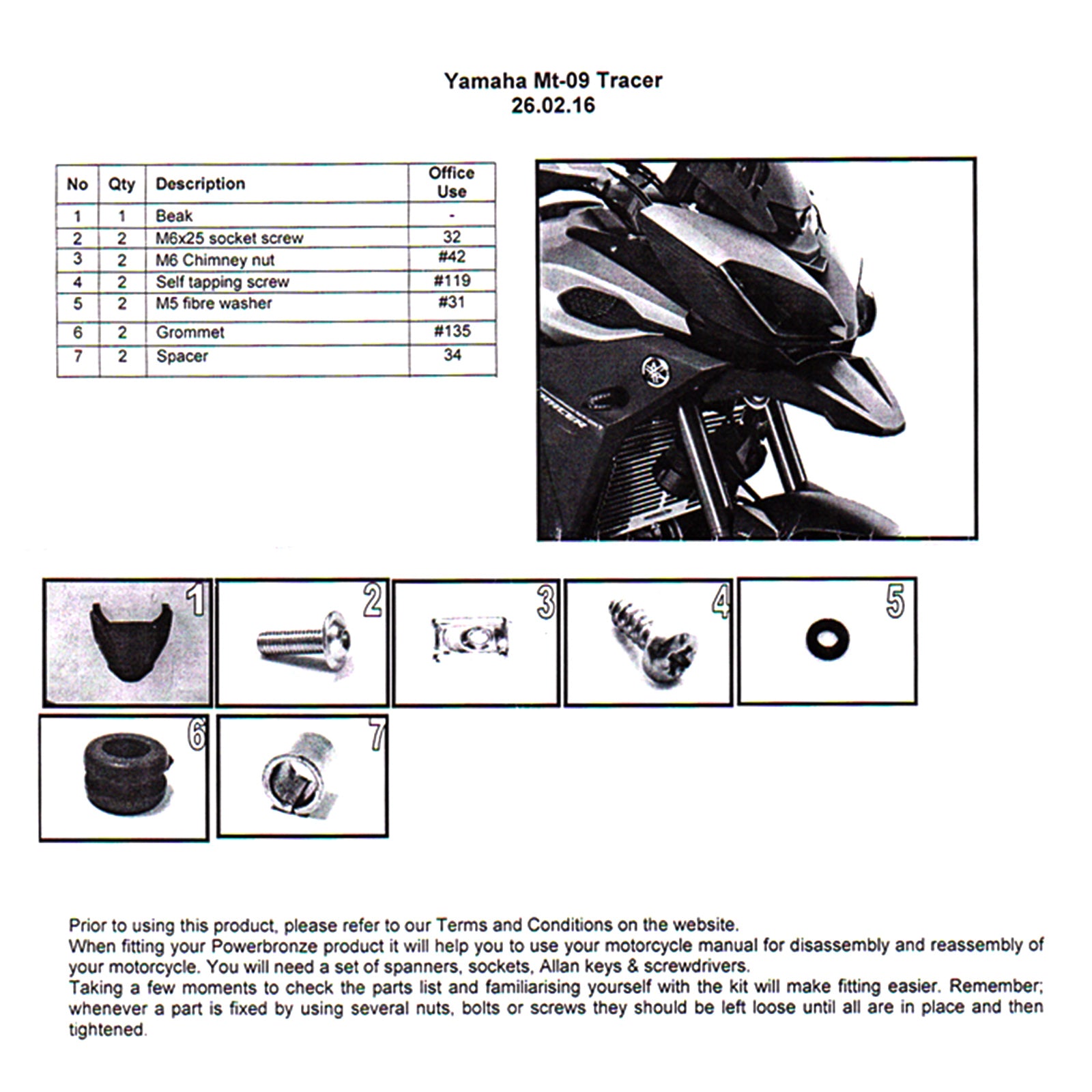 2015-2018 Yamaha MT-09 Tracer/Tracer 900/FJ-09 Front Hugger Wheel Cover Beak Extension Generic