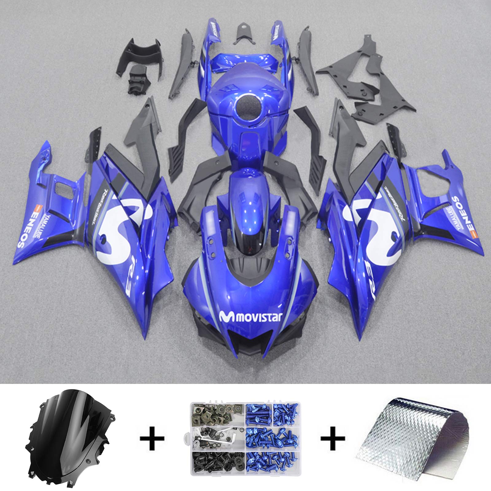 2019-2021 Yamaha YZF-R3 R25 Amotopart Kit de carénage d'injection carrosserie plastique ABS #109