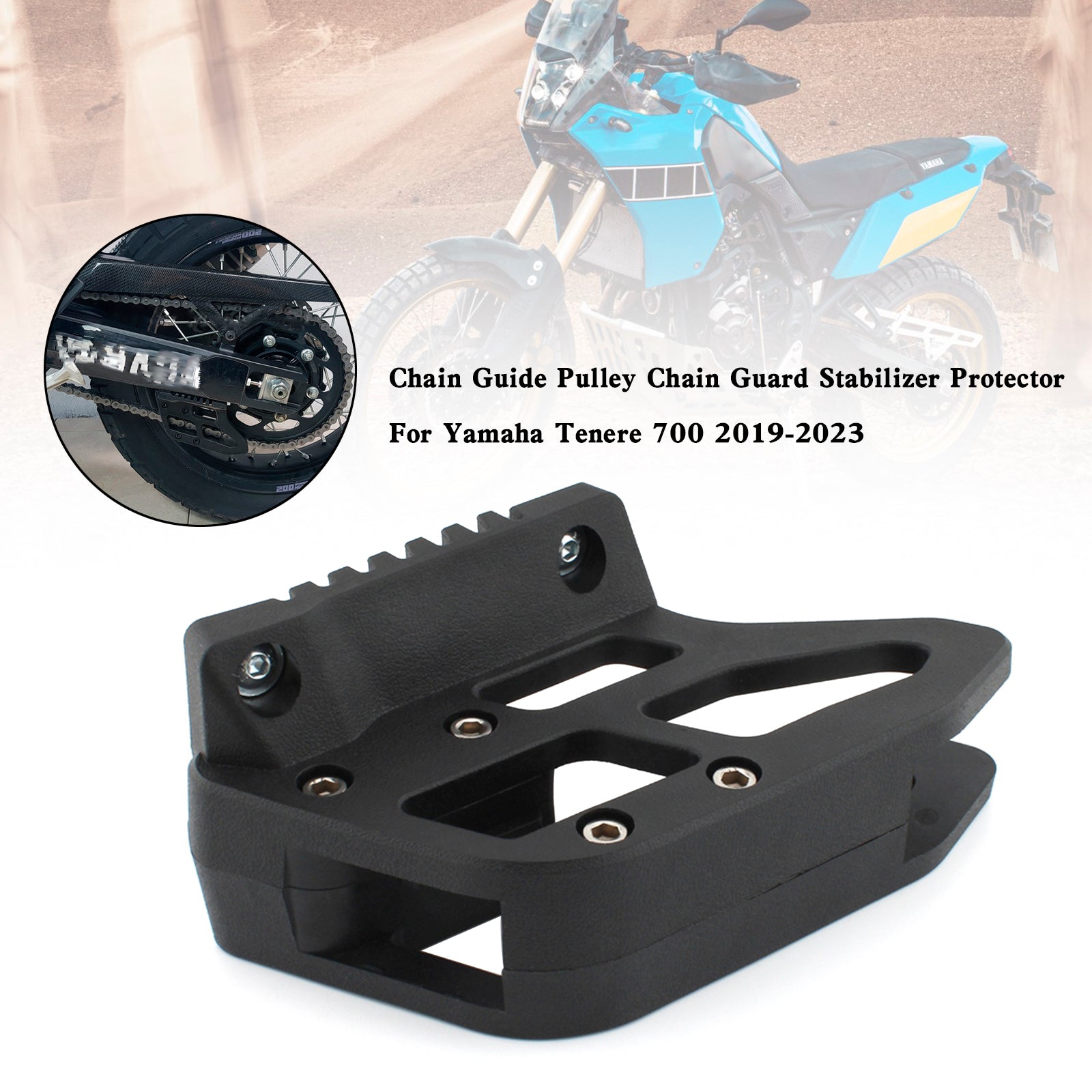 2019-2023 Yamaha Tenere 700 XTZ Guide-chaîne Poulie Garde-chaîne Stabilisateur