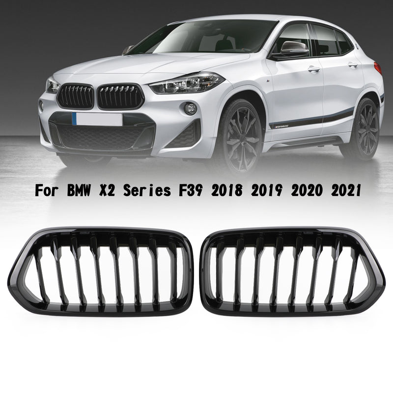 2018-2023 BMW X2 Series F39 Gloss Black Front Bumper Grille Grill 51712455246 51712455247 Generic