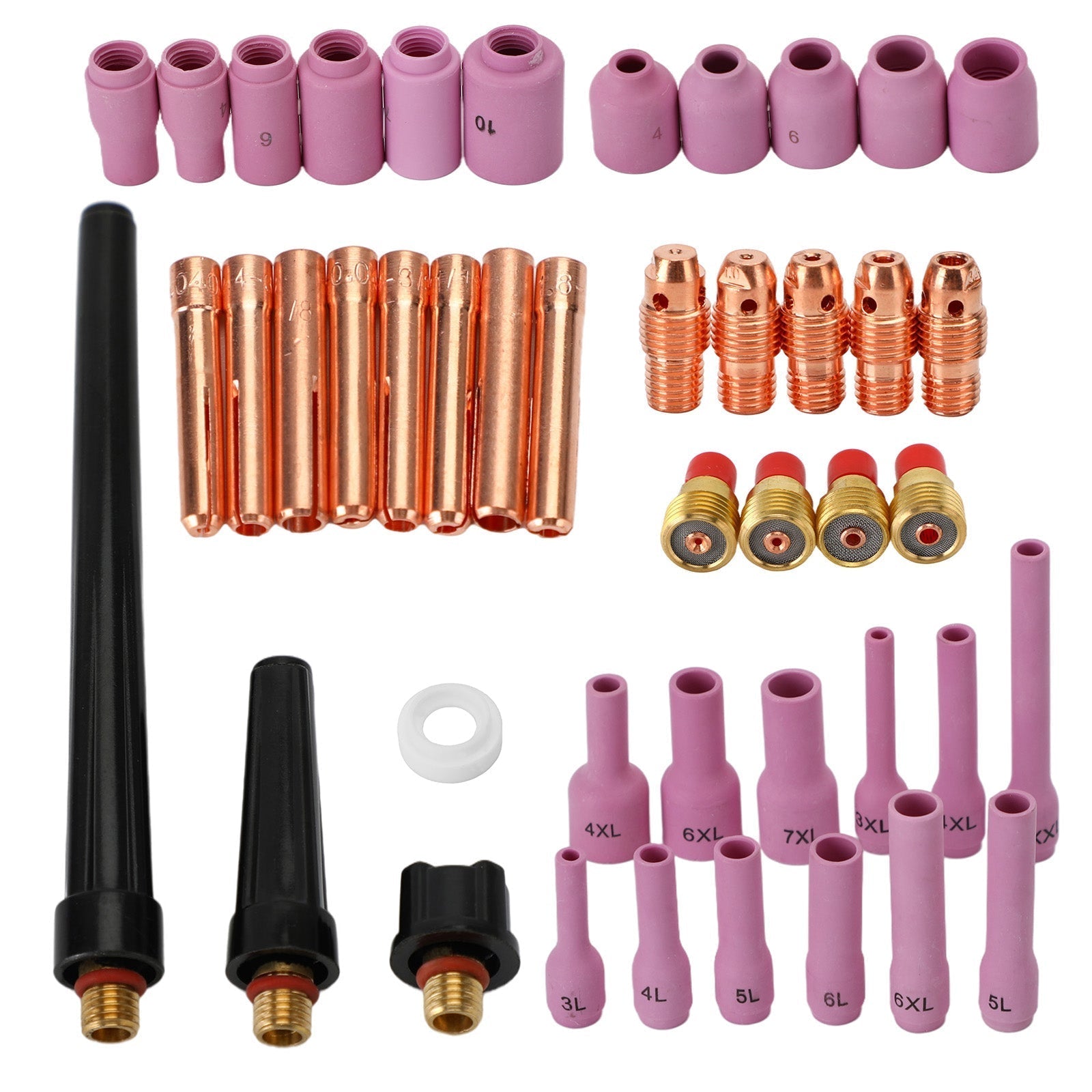 46Pcs Tig Gas Lens Collet Body Assorted Size Fit Tig Welding Torch Wp9 20 25