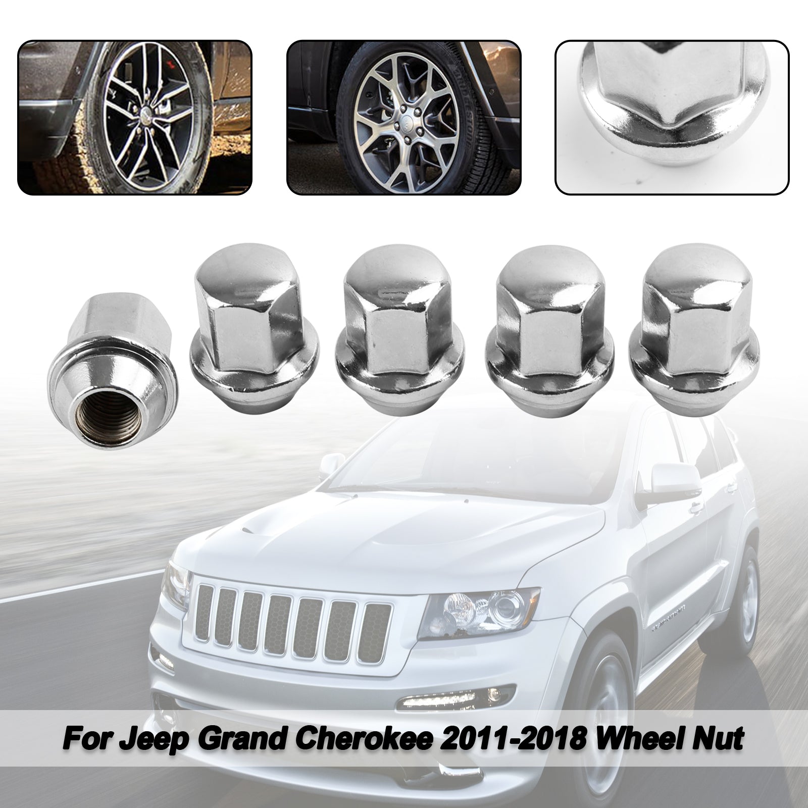 5 pièces écrous de roue adaptés à Ram 1500 pour Jeep Grand Cherokee Wrangler 2012-2018 14x1,5