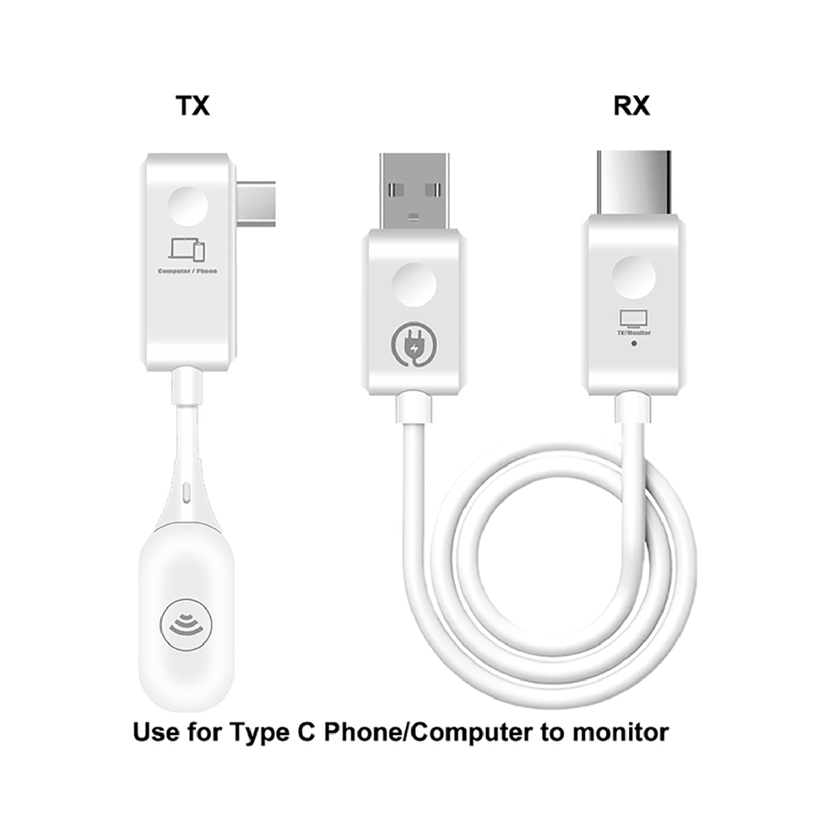 Receptor transmisor de vídeo inalámbrico HDMI tipo C extensor de 50M para teléfono PC a TV