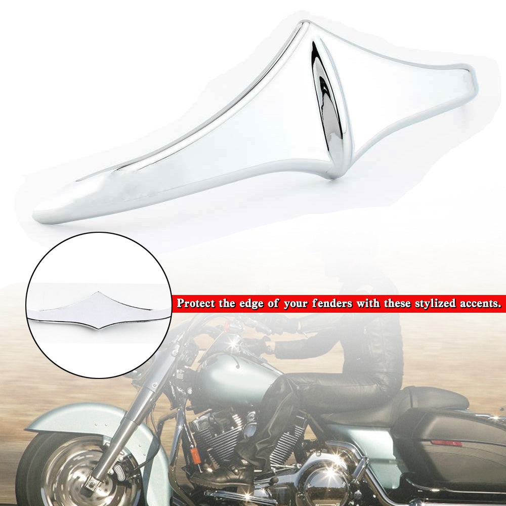 Touring FLHX FLTR Rear Front Fender Leading Edge Tip Trim Accent Chrome