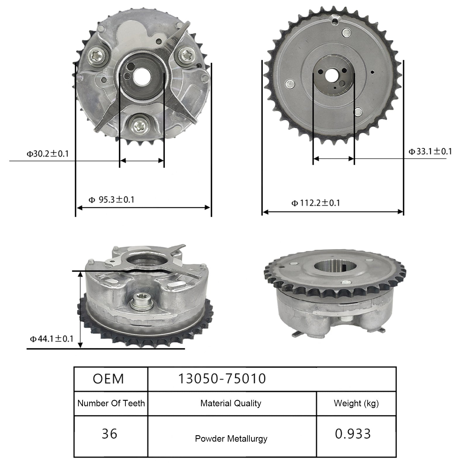 13050-75010 Camshaft Timing Gear for Toyota Tacoma 05-12 4Runner 2010 2TR 2.7L