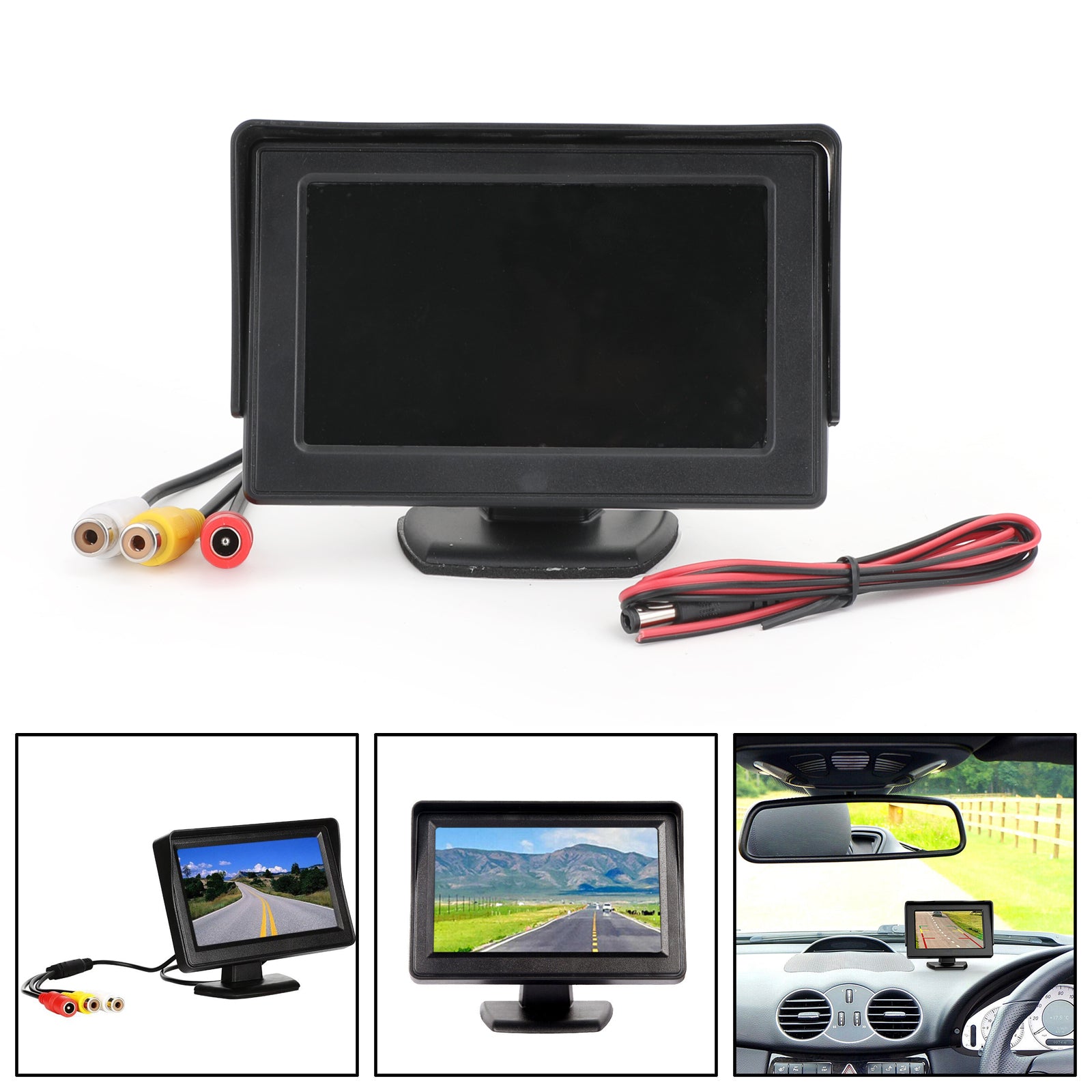 PAL vue arrière HD caméra affichage moniteur inverse 4.3 "TFT LCD moniteur de voiture NTSC