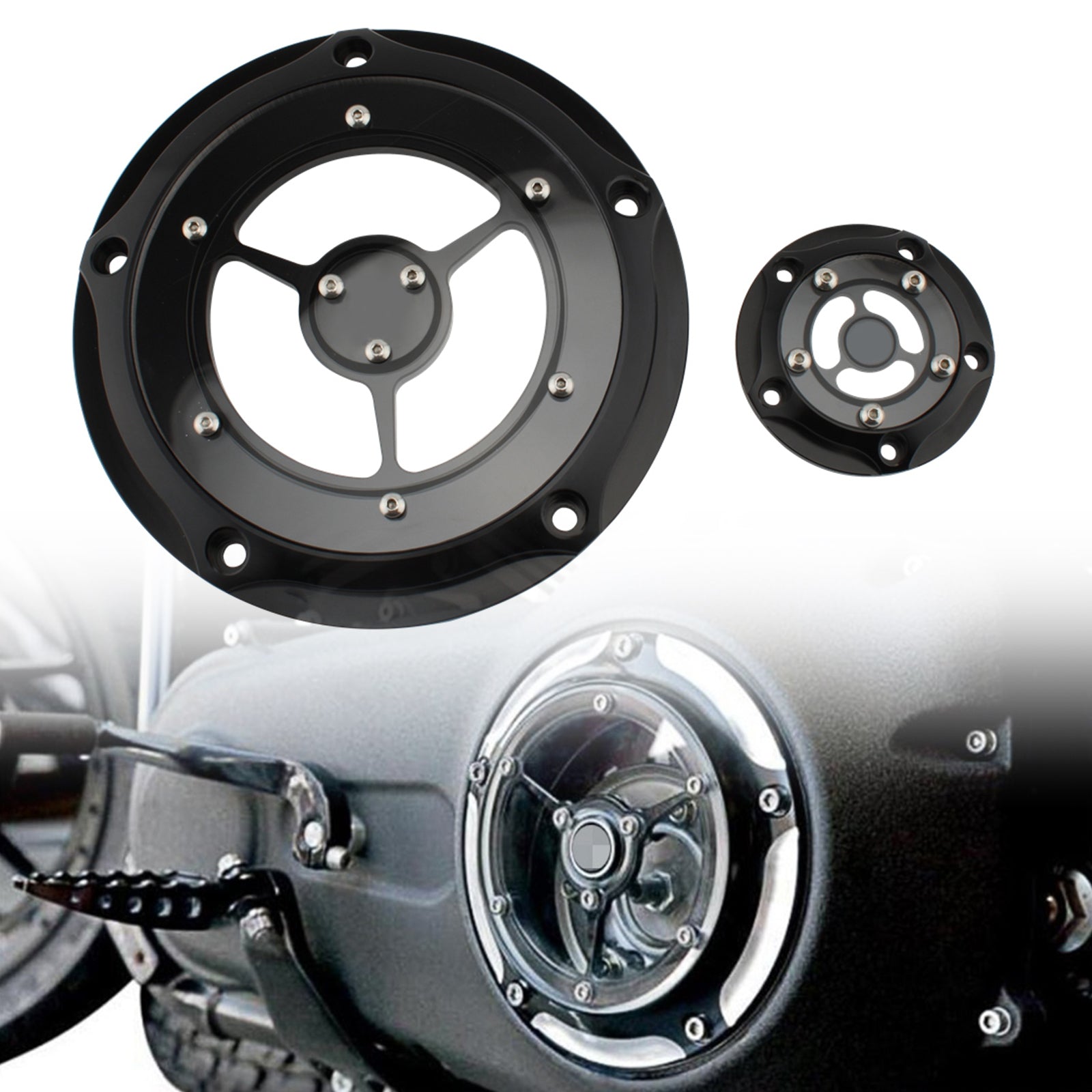 Motorbeschermer Carter Stator Cover Zwart Geschikt voor Road King Fat Glide 1584