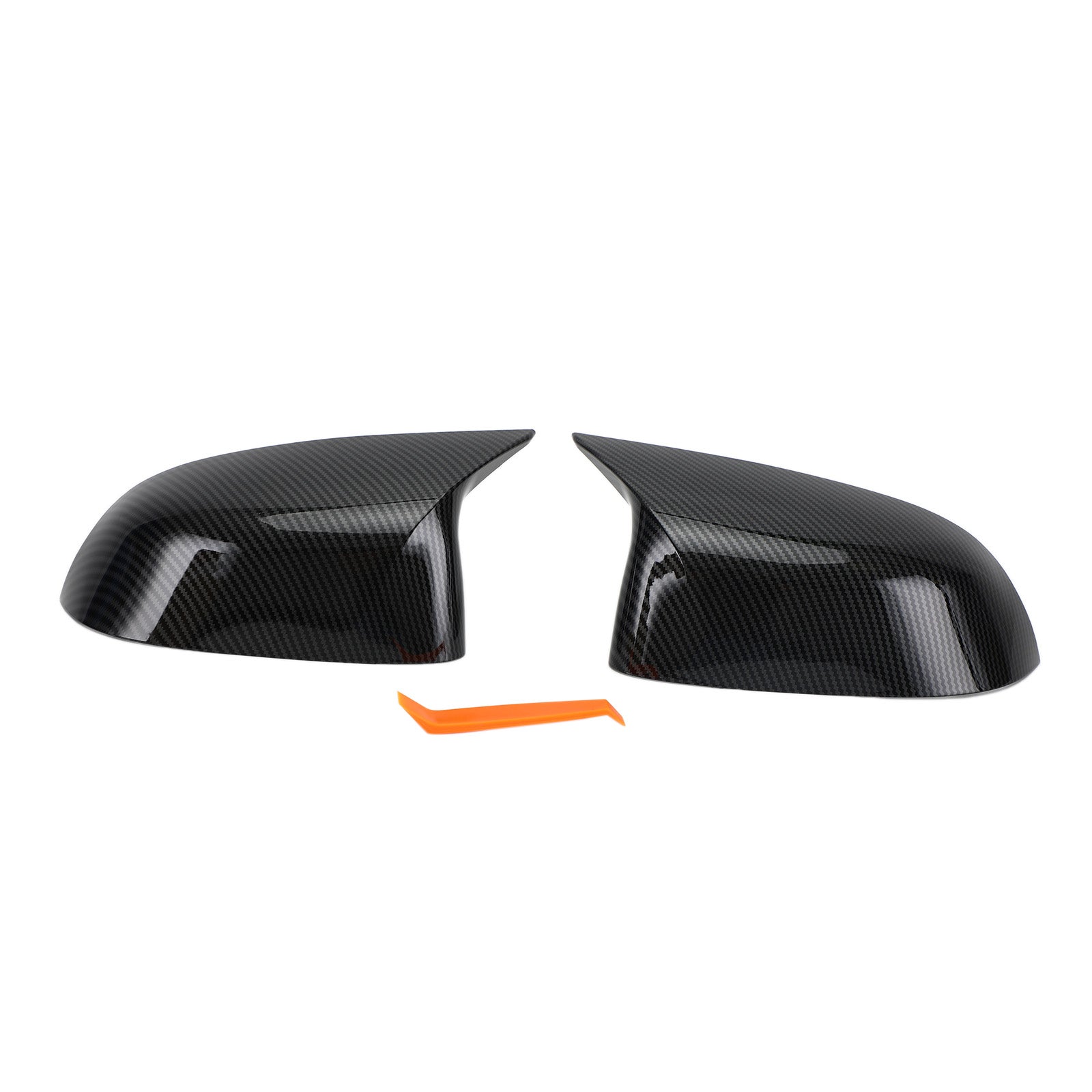 2x Black Rear View Side Mirror Cover Caps For BMW X3 X4 X5 X6 G01 G02 G05 G06