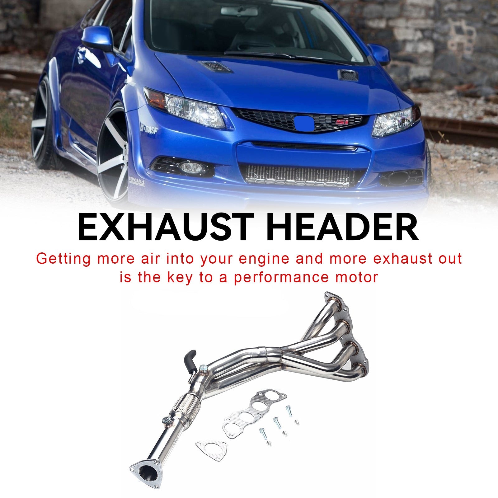 2006-2011 Honda Civic Si FG2/FA5 en acier inoxydable Performance Header Racing