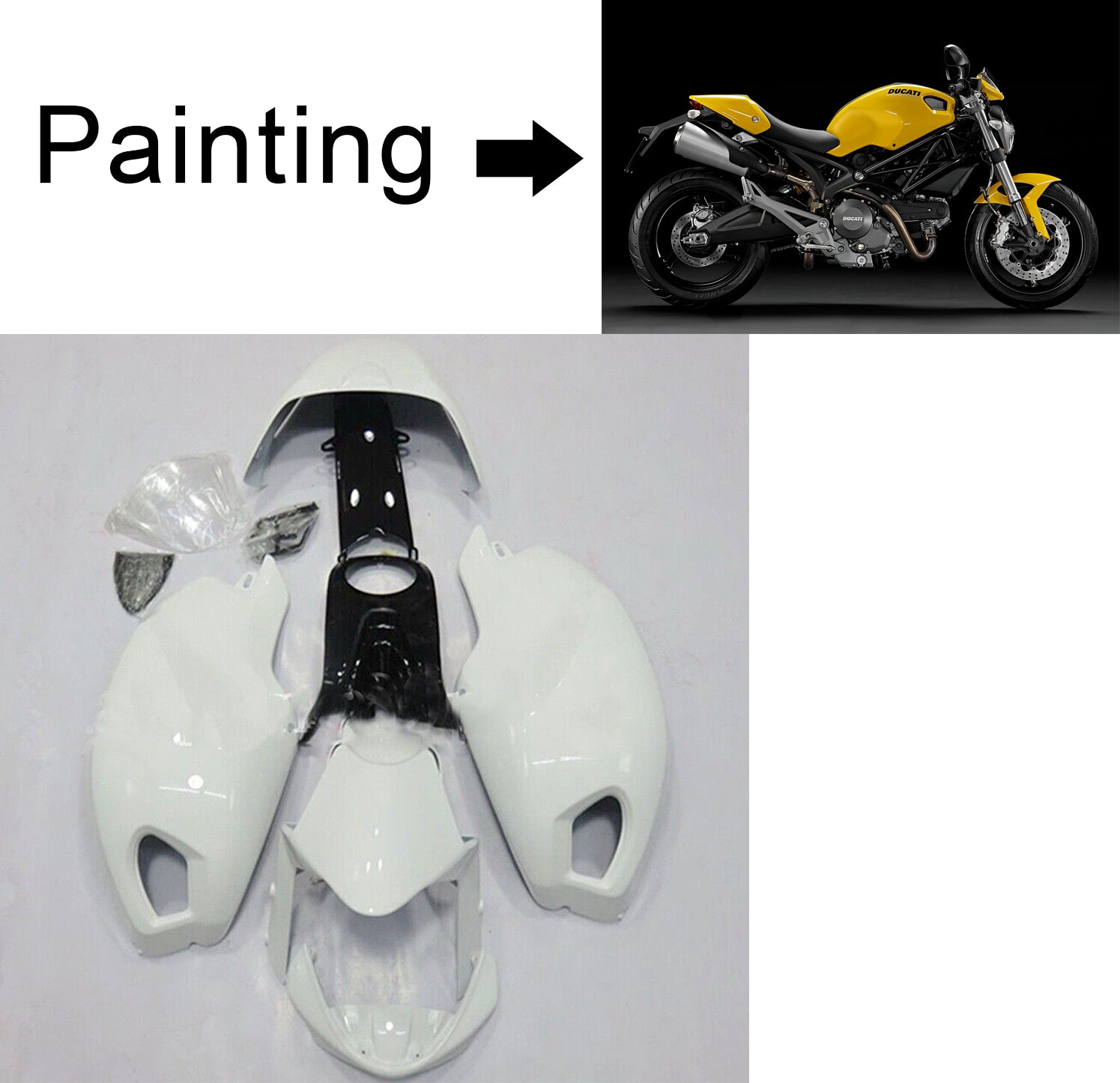 All years Ducati Monster 696 796 1100 S EVO Injection Fairing Kit Bodywork