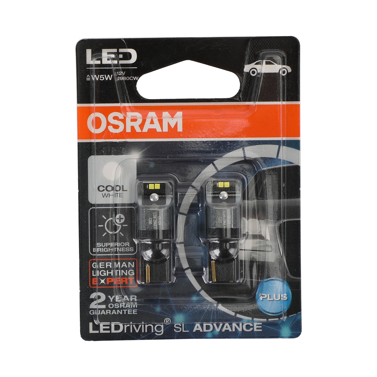 2x pour ampoules auxiliaires de voiture OSRAM 2980CW LEDW5 12V1.5WW2 .1x9.5d Générique