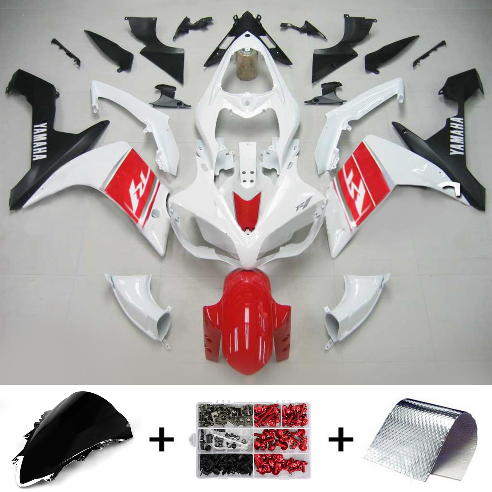 2007-2008 Yamaha YZF 1000 R1 Kit de carénage d'injection carrosserie plastique ABS #104