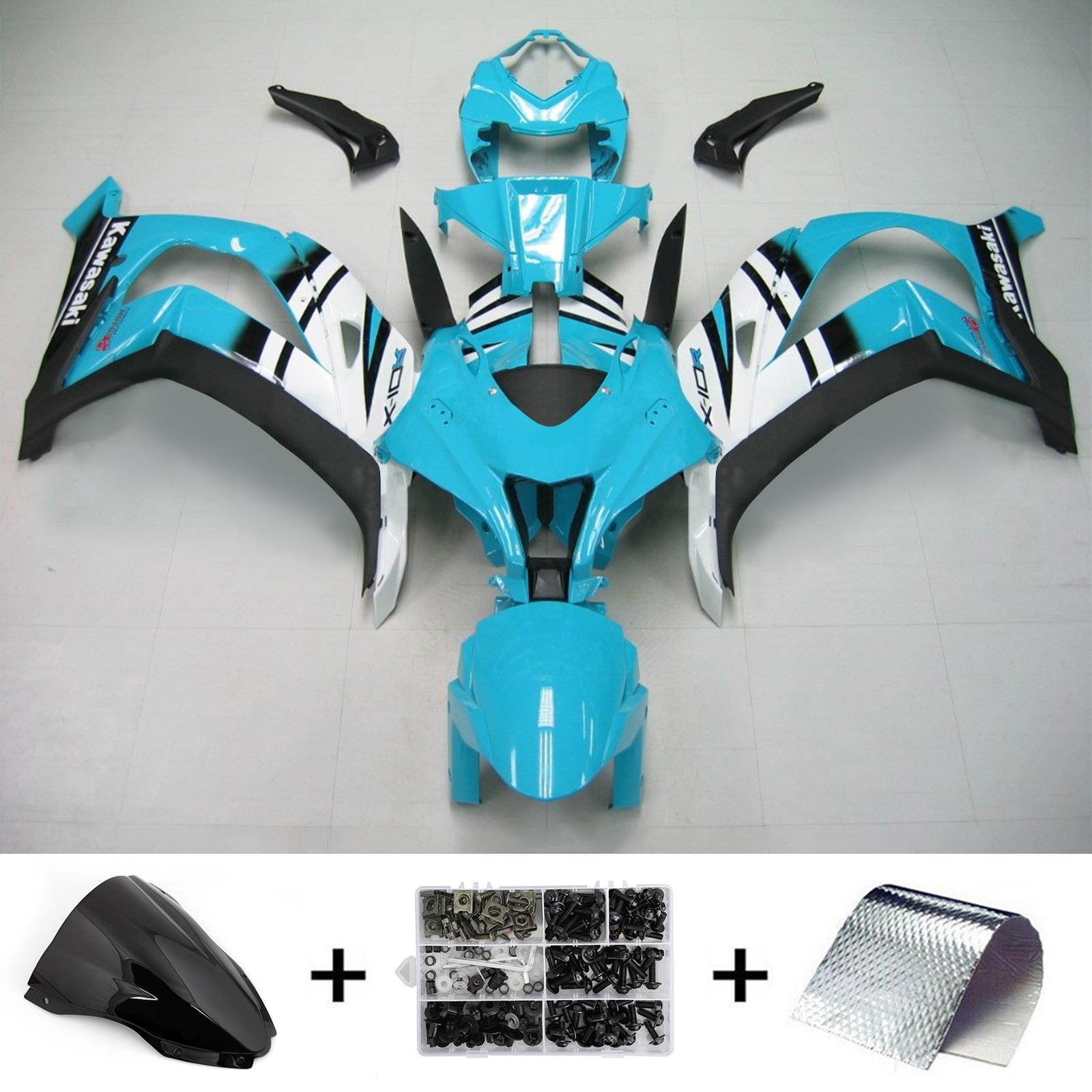 2016-2020 Kawasaki ZX10R Kit de carénage d'injection Amotopart carrosserie plastique ABS #114