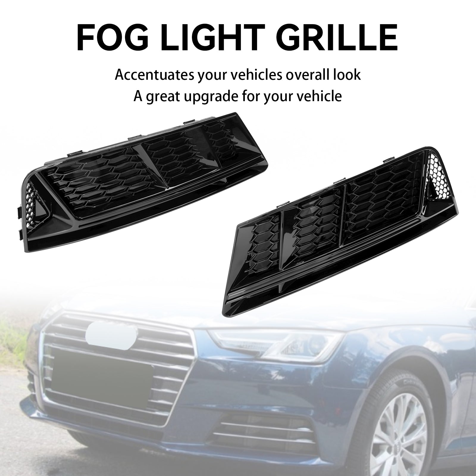 2016-2018 AUDI A4 B9 Grille de phare antibrouillard avant Grille de pare-chocs inférieure chromée