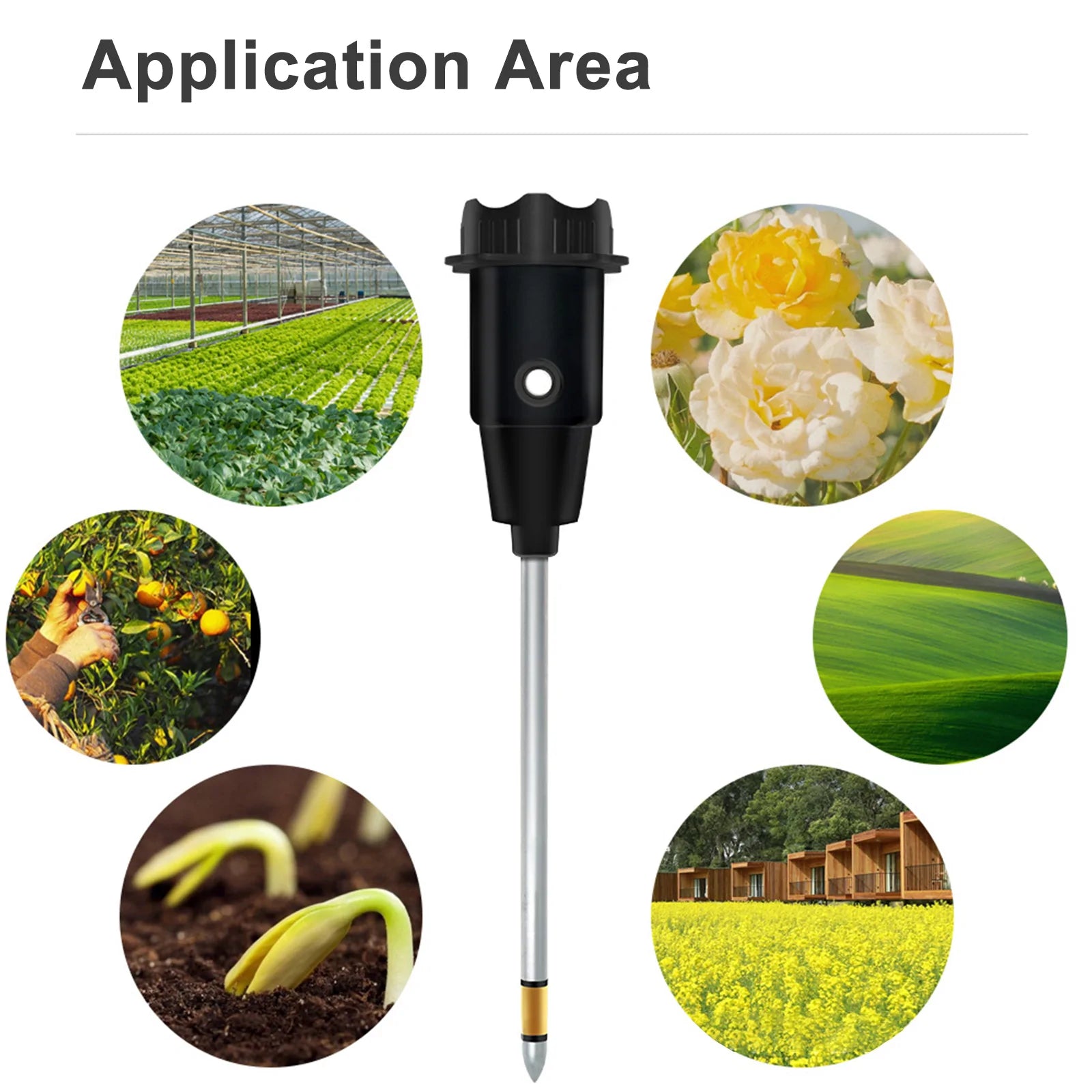 Handheld Soil PH Tester PH & Moisture Meter With 295mm Long Metal Probe