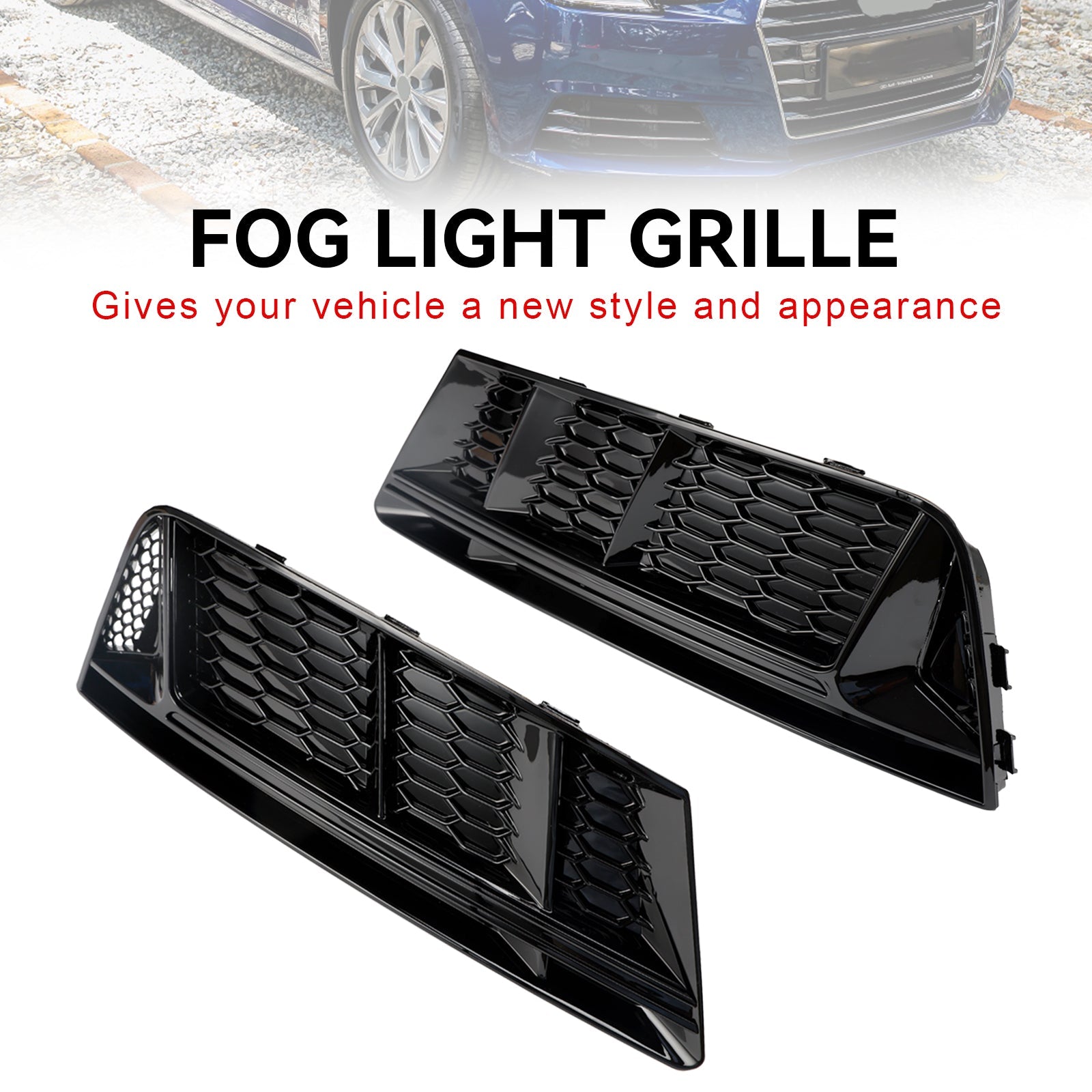 2016-2018 AUDI A4 B9 Grille de phare antibrouillard avant Grille de pare-chocs inférieure chromée