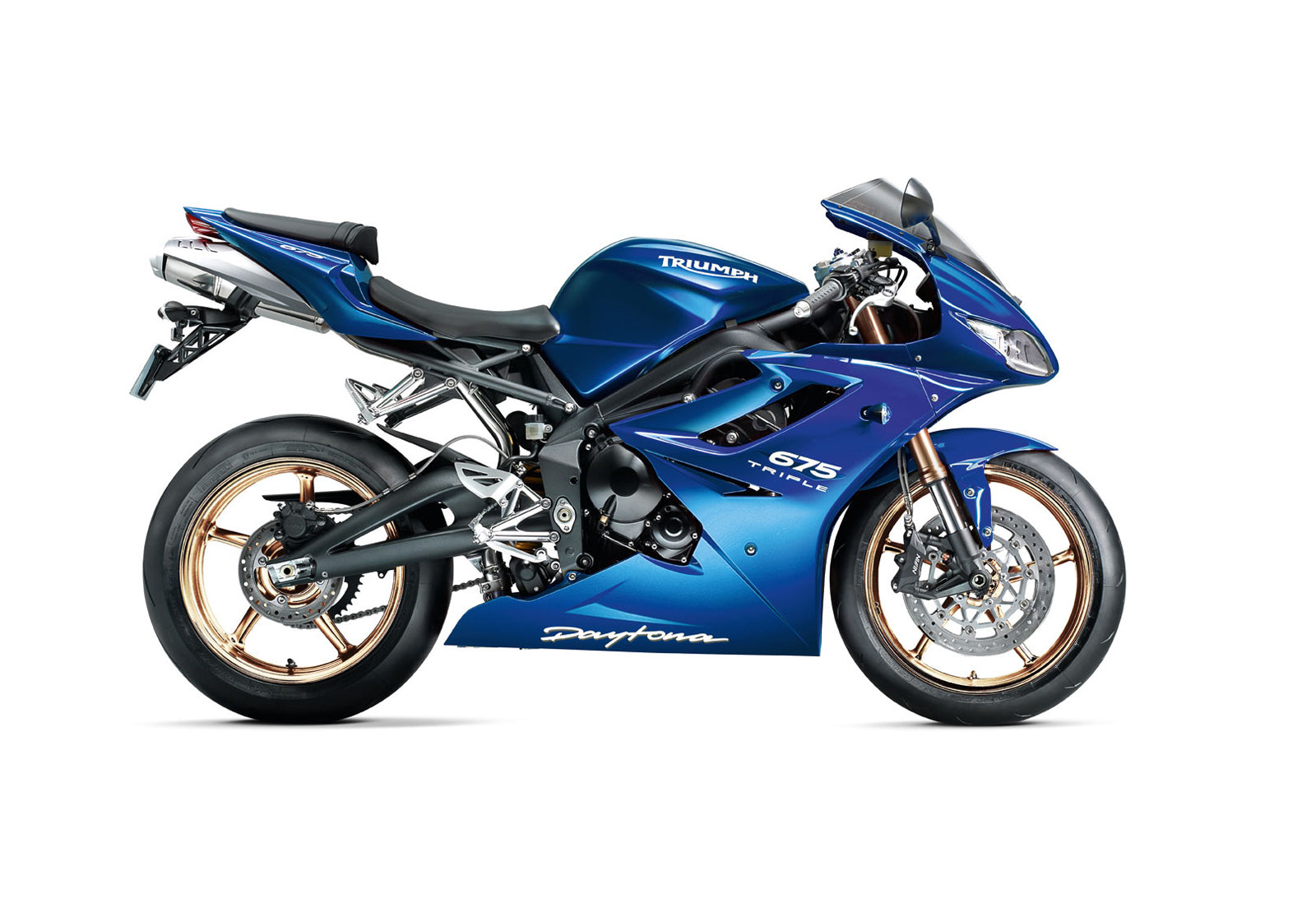 2006-2008 Triumph Daytona 675 Blue Bodywork Fairing ABS Sprøytestøping 4# Generisk