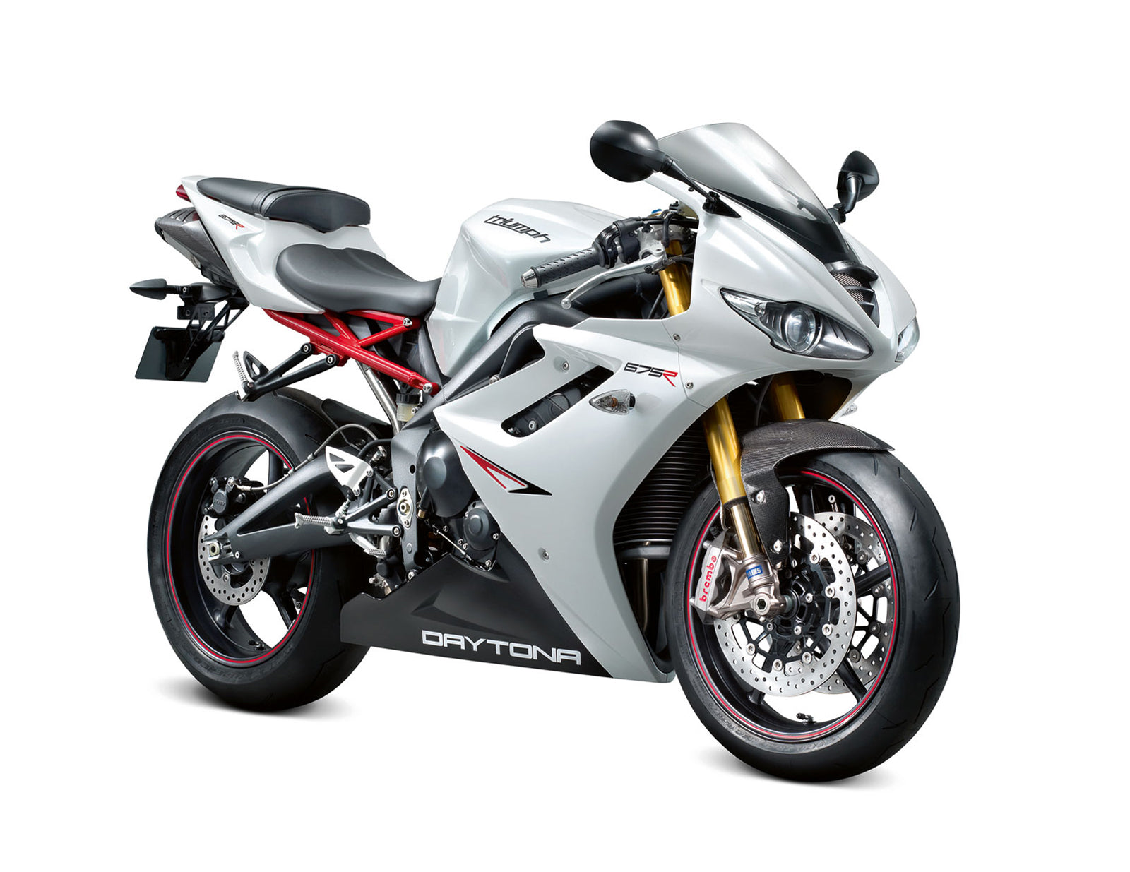 2006-2008 Triumph Daytona 675 White Black Bodywork Fairing ABS Sprøytestøping 6# Generisk