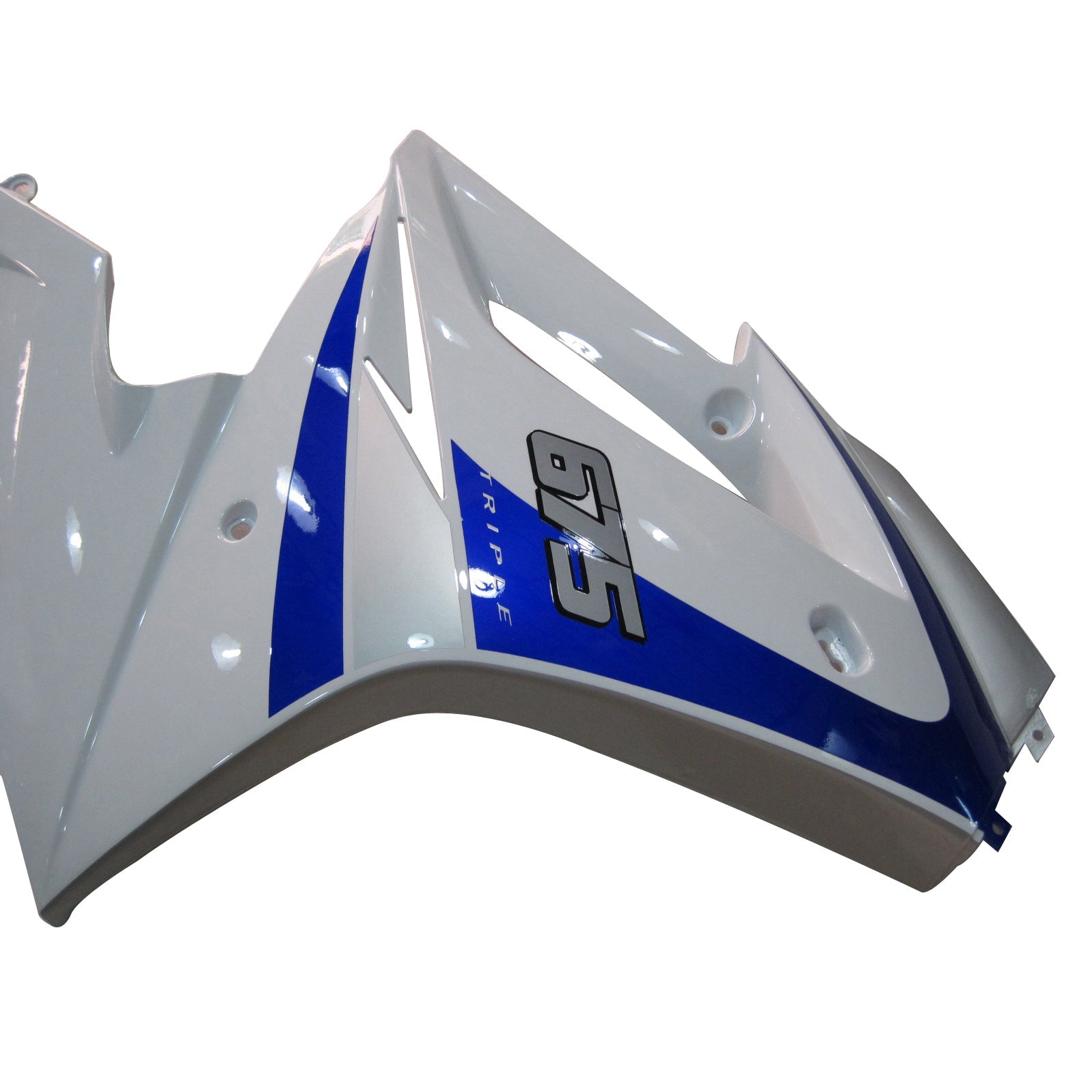 2006-2008 Triumph Daytona 675 White Blue Bodywork Fairing ABS Sprøytestøping 7# Generisk