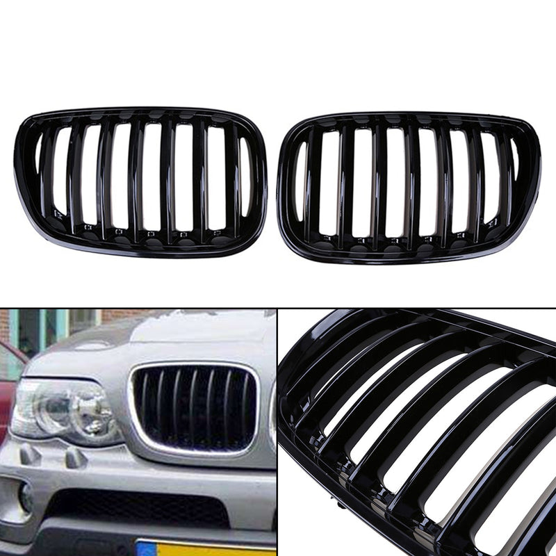 2004-2006 BMW X5 E53 Front Kidney Grill Mesh Grille 51137124815 51137113733 551137124816 51137113734 Generic