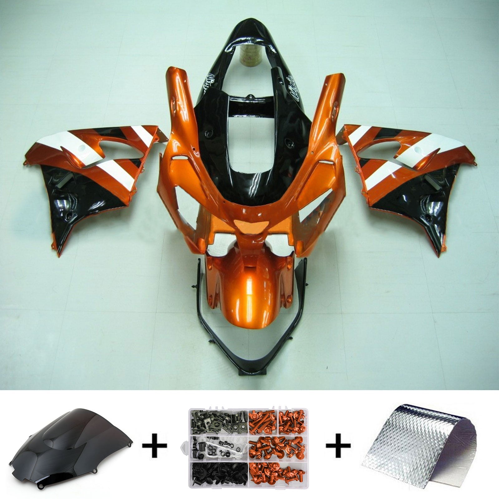 2002-2003 Kawasaki ZX9R Amotopart Injection Fairing Kit Bodywork Plastic ABS #119