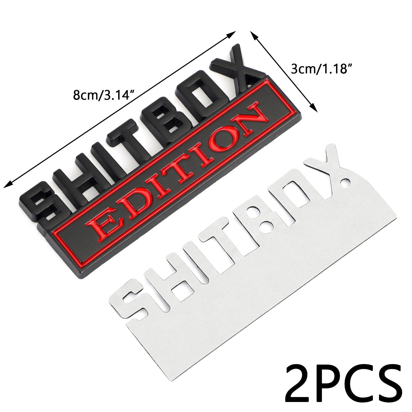 2pc Shitbox Edition embleem sticker badges stickers voor Ford Chevy auto vrachtwagen #D generiek