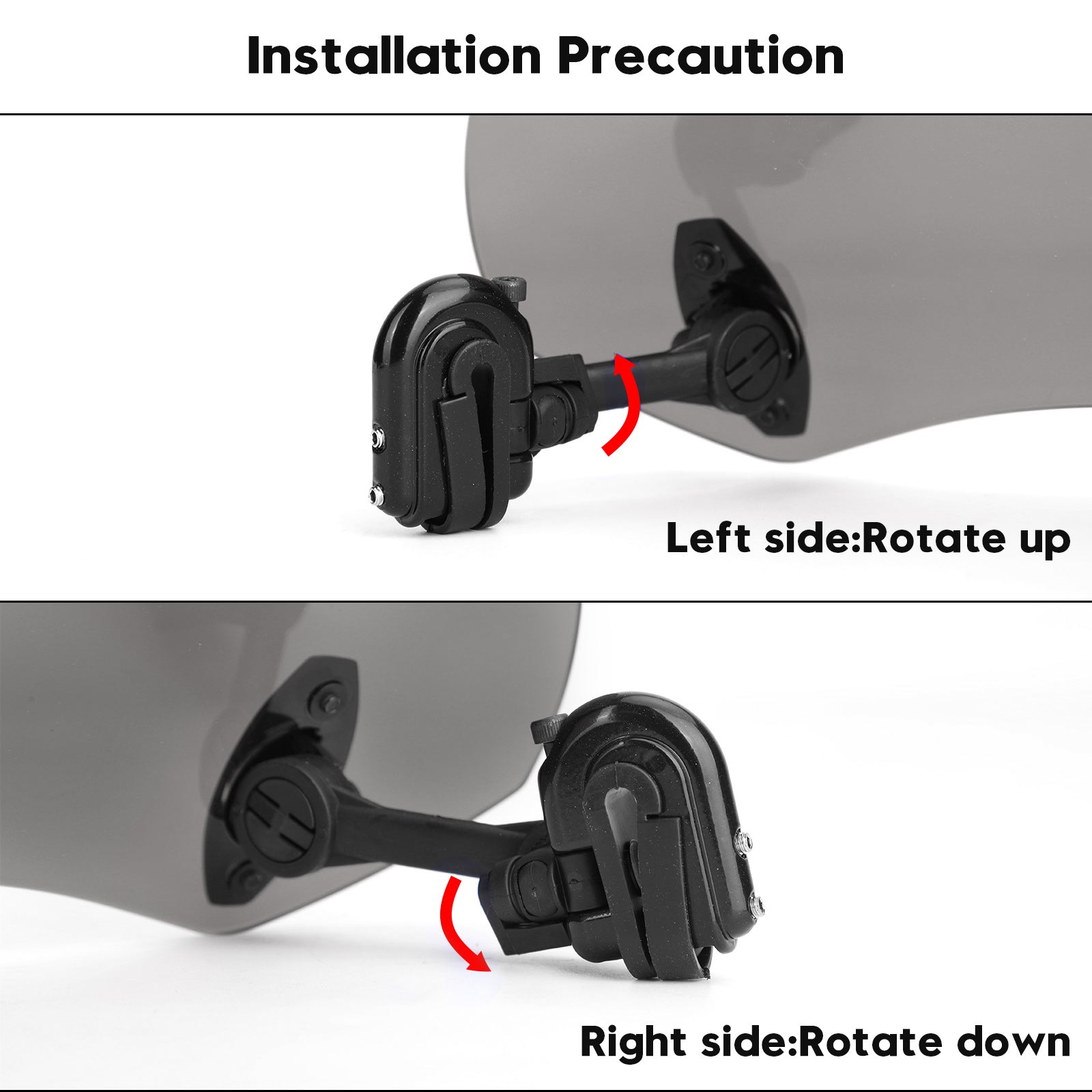 Motor verstelbare clip op voorruitverlenging spoiler winddeflector grijs