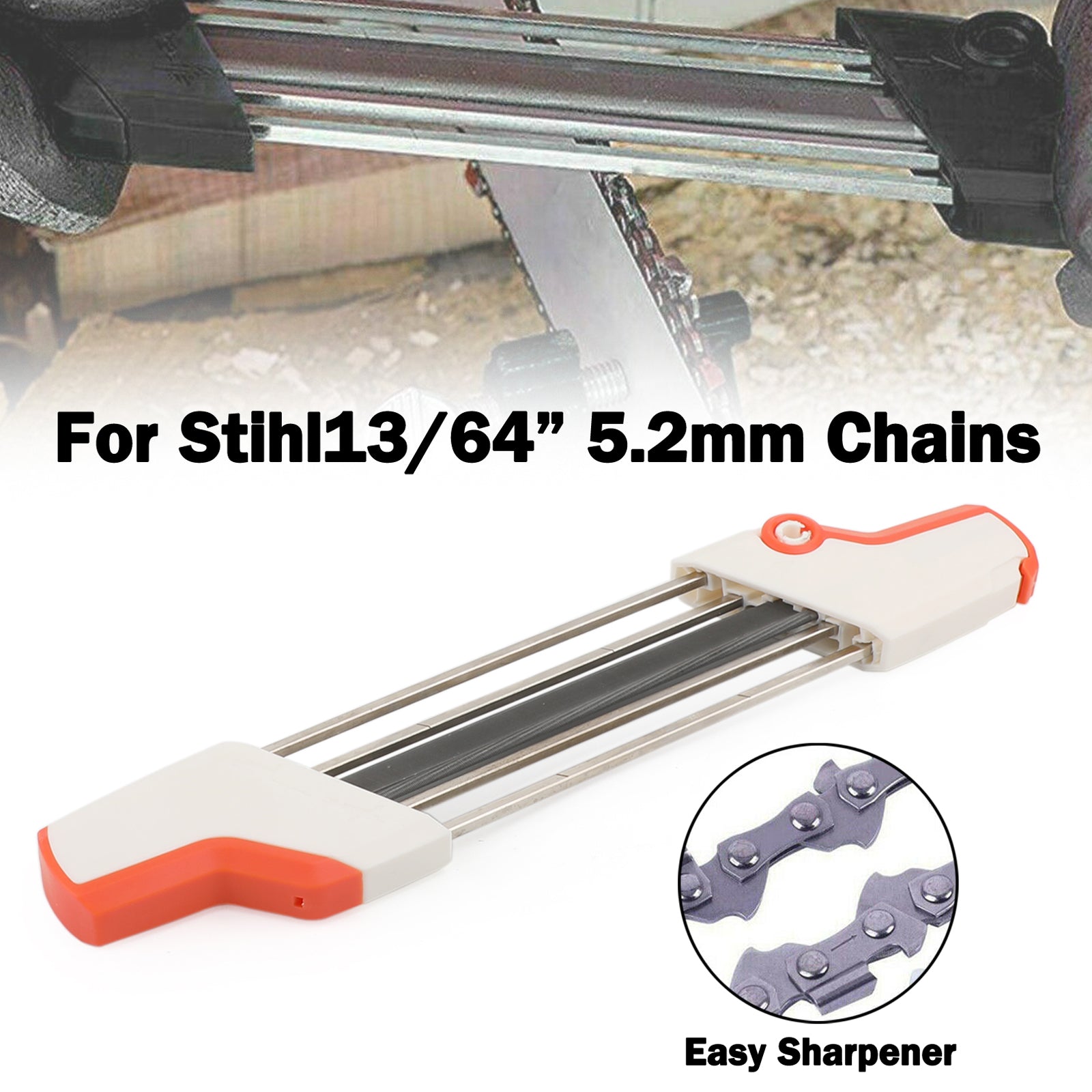 Kit d'outils d'affûtage de chaîne de tronçonneuse, 4-5.5mm 2 en 1, 5 meilleurs fichiers faciles pour Stihl F2