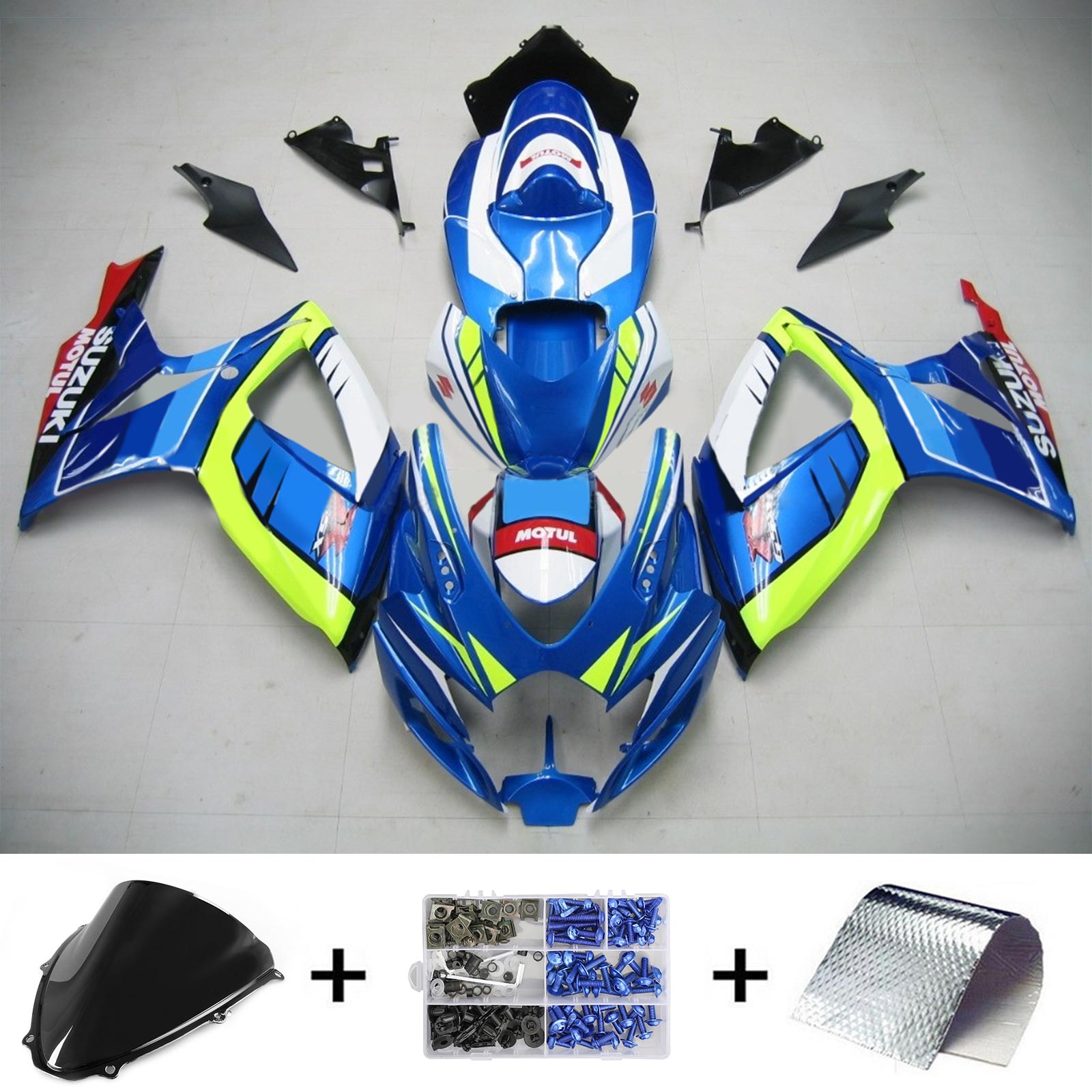 2006-2007 Suzuki GSXR 600/750 K6 Amotopart Kit de carénage d'injection carrosserie plastique ABS #112