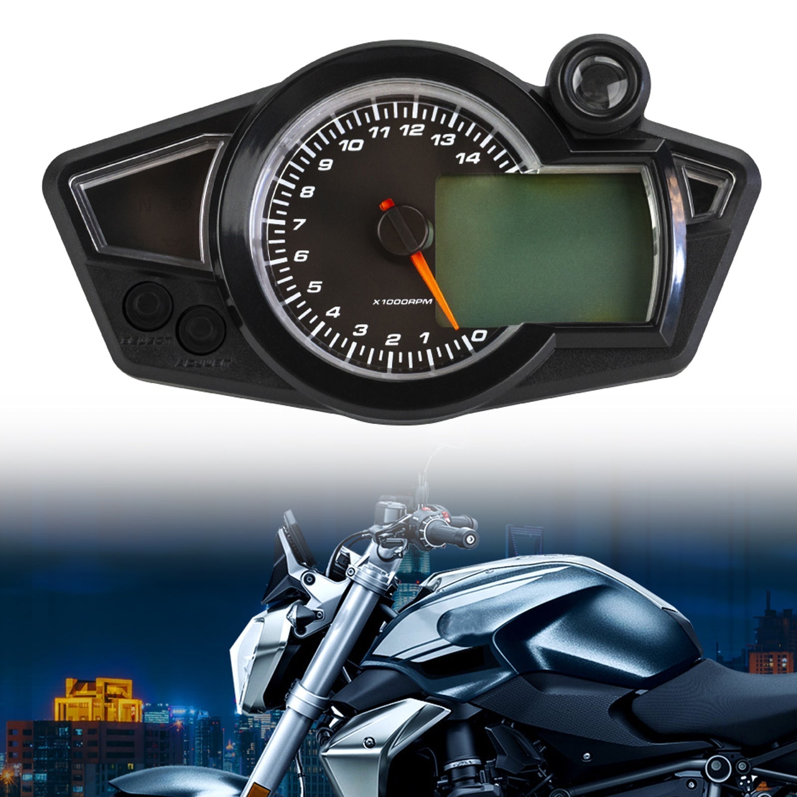 Tft Digital Speedometer Universal Motorcycle 14000Rpm Gear Backlight Odometer