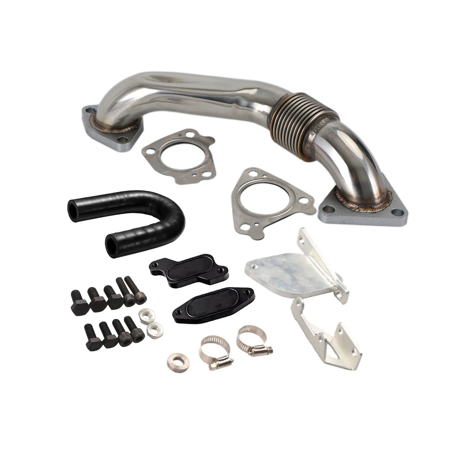 EGR Delete Kit & Passenger Up Pipe for Chevy Chevrolet Silverado GMC 2500 3500 LMM 6.6L Duramax 2007.5-2010