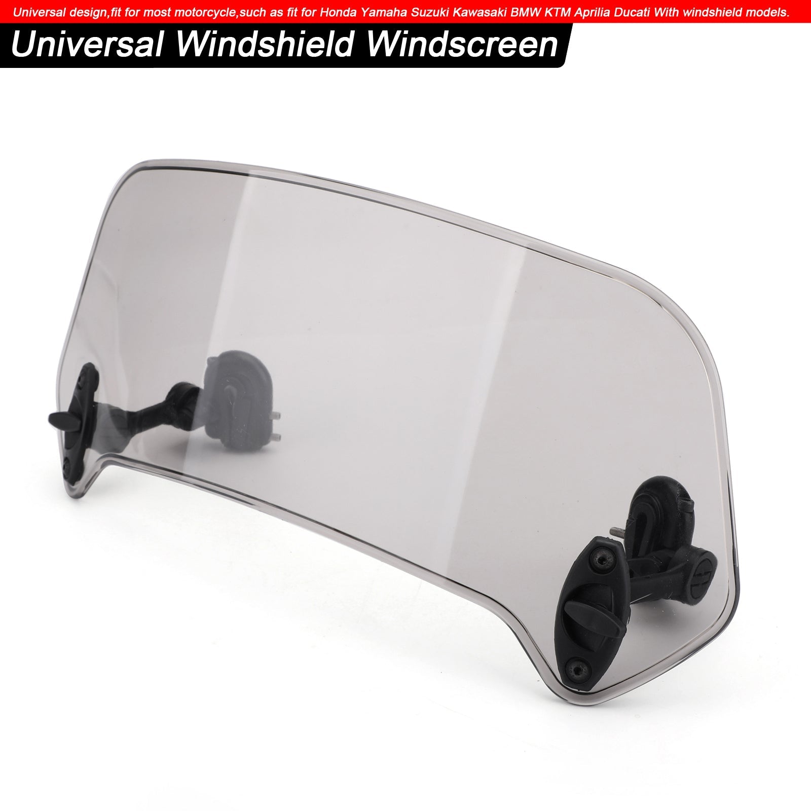 Motorcycle Adjustable Clip On Windshield Extension Spoiler Wind Deflector