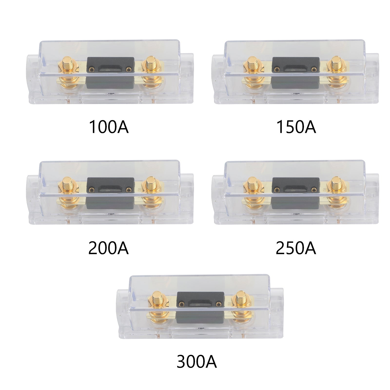 ANL Car Audio Zekeringhouder Blok Hoge Stroom Bolt Down Terminal met Multi-A zekering